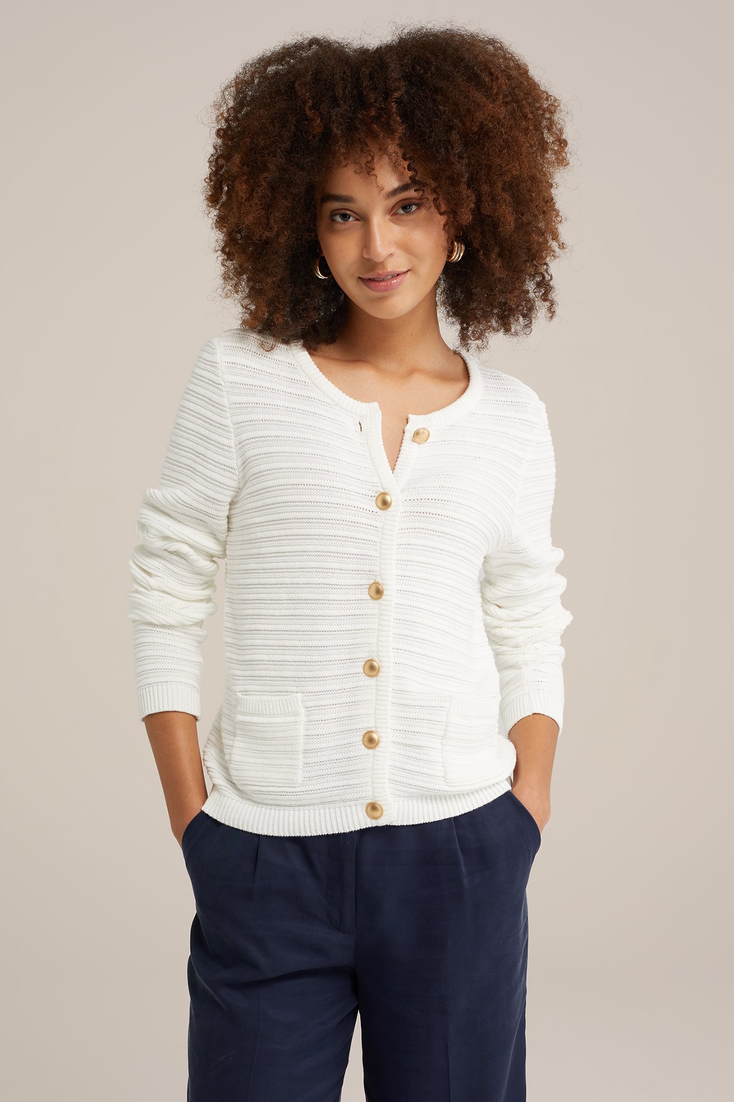KNITTED CARDIGAN OFF-WHITE 1