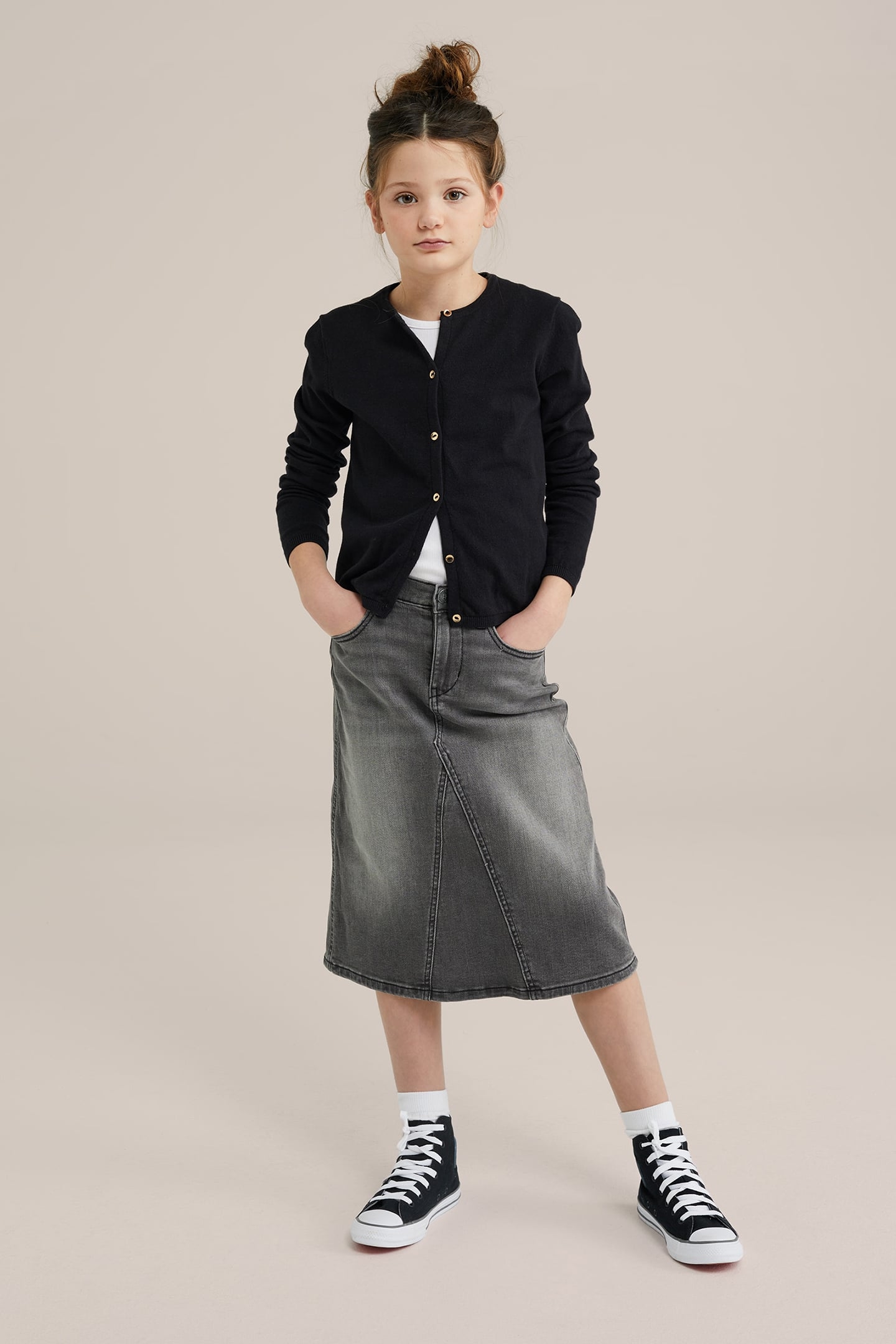 SKIRT MEDIUM LENGTH BLENDED DARK GREY 2