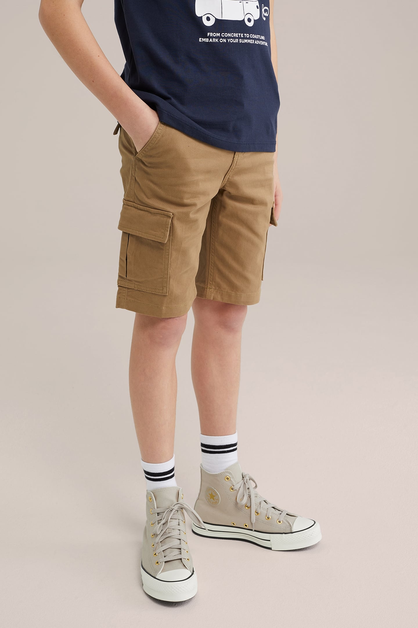 CARGO PANTS LIGHT BROWN 1