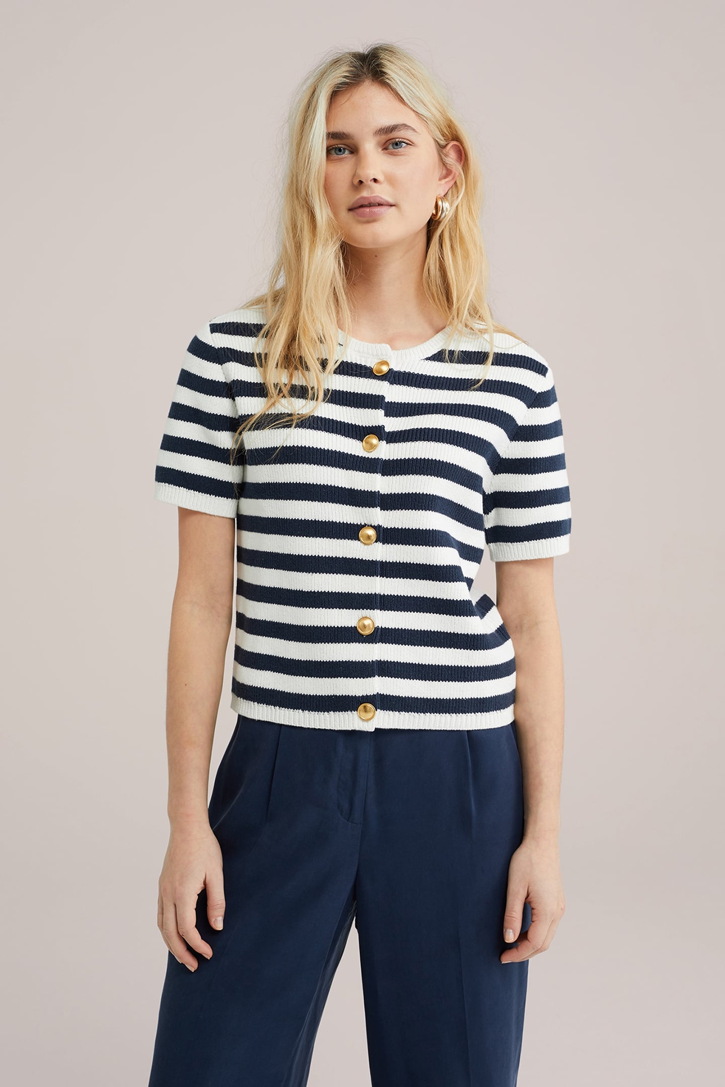 KNITTED CARDIGAN NAVY BLUE 1