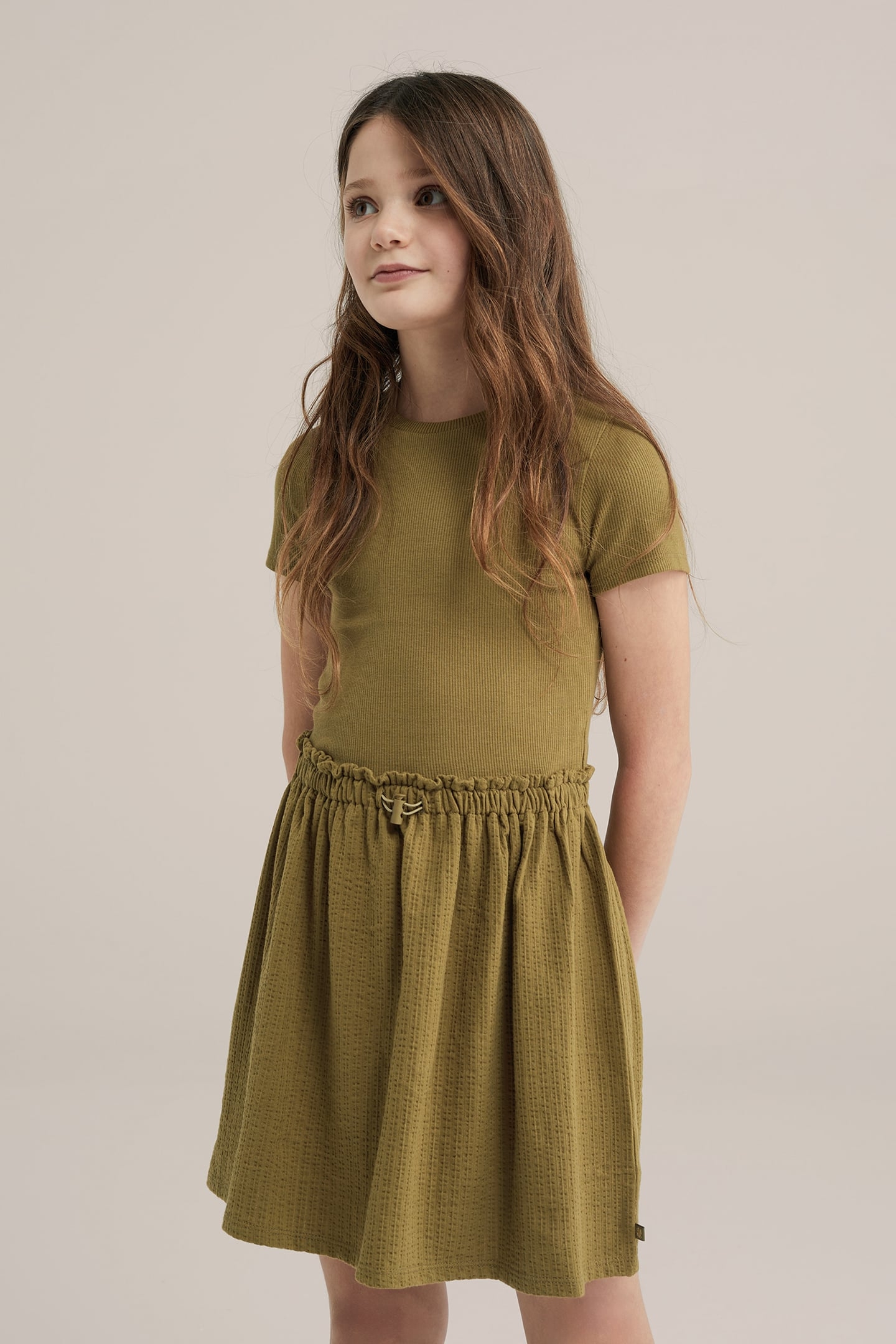 DRESS MID LENGTH MOSS GREEN 1