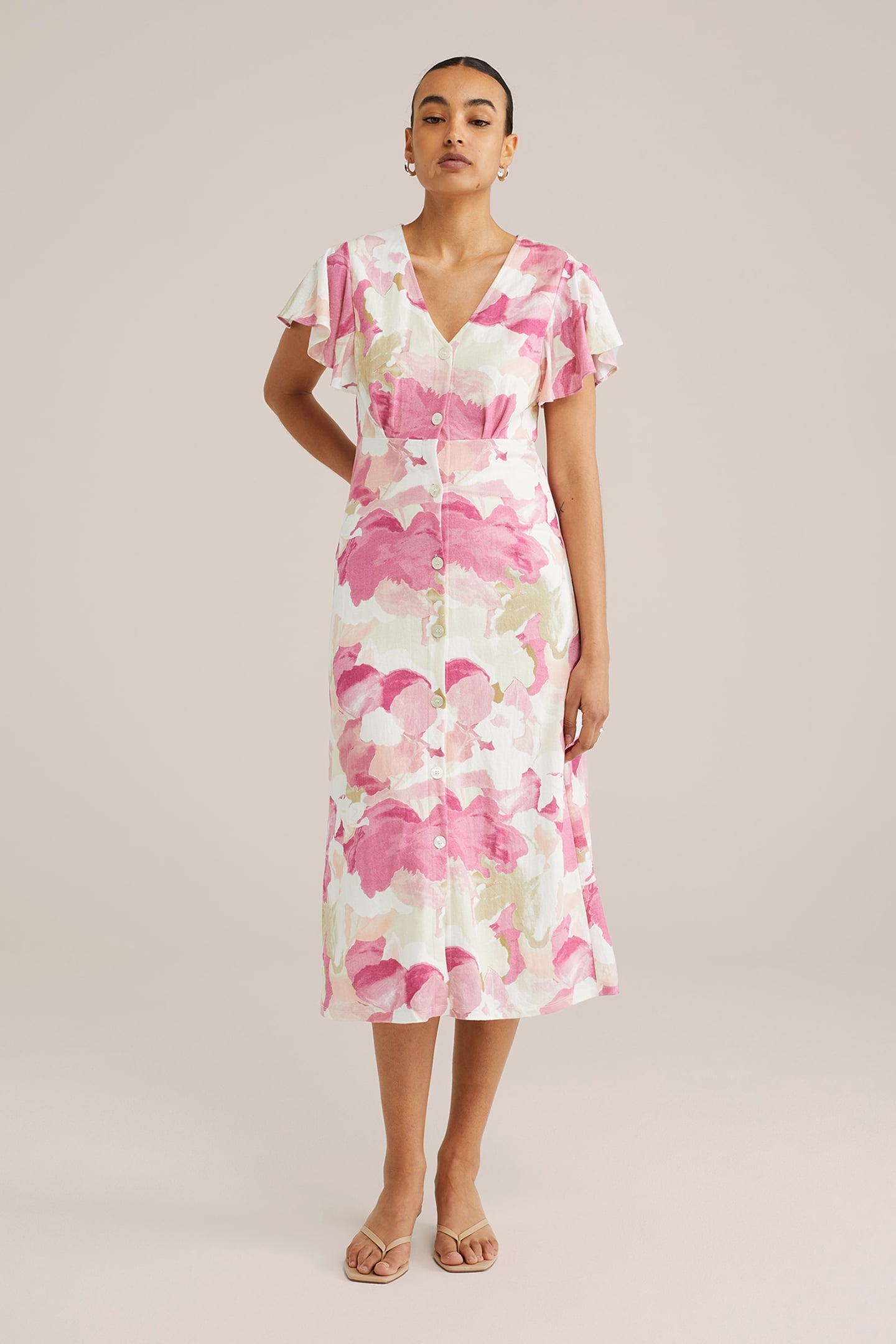 DRESS MID LENGTH PINK 1