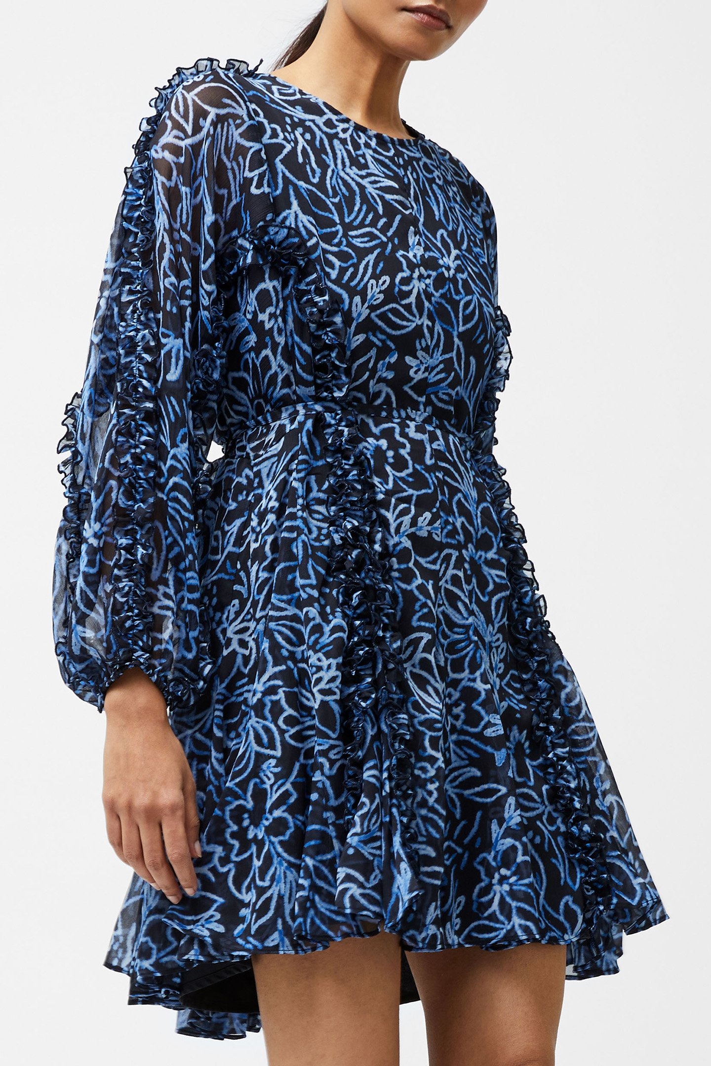 ANNA EMINA CHIFFON DRESS NAVY MULTI 3