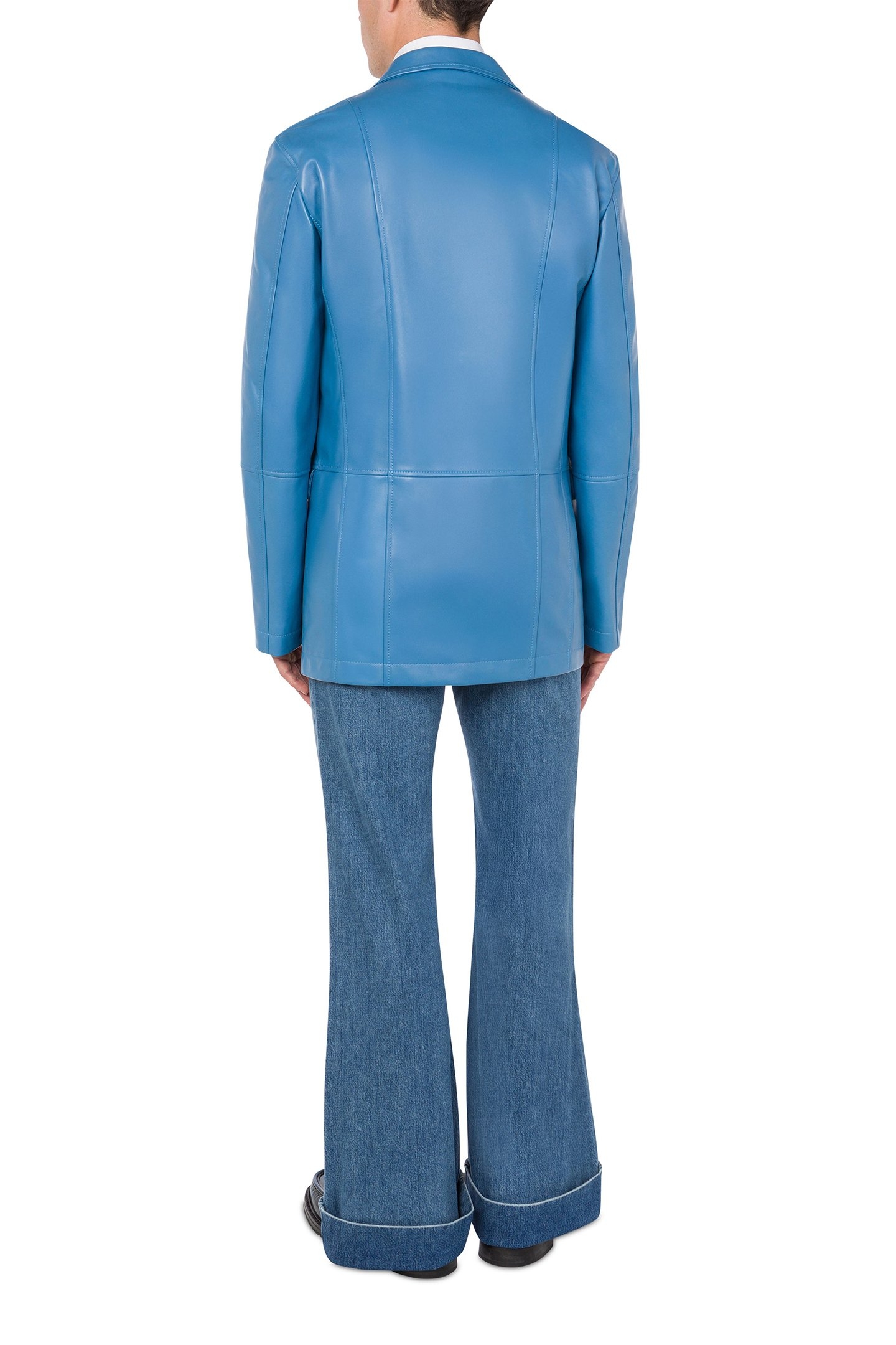 SOFT NAPPA LEATHER JACKET BLUE 2