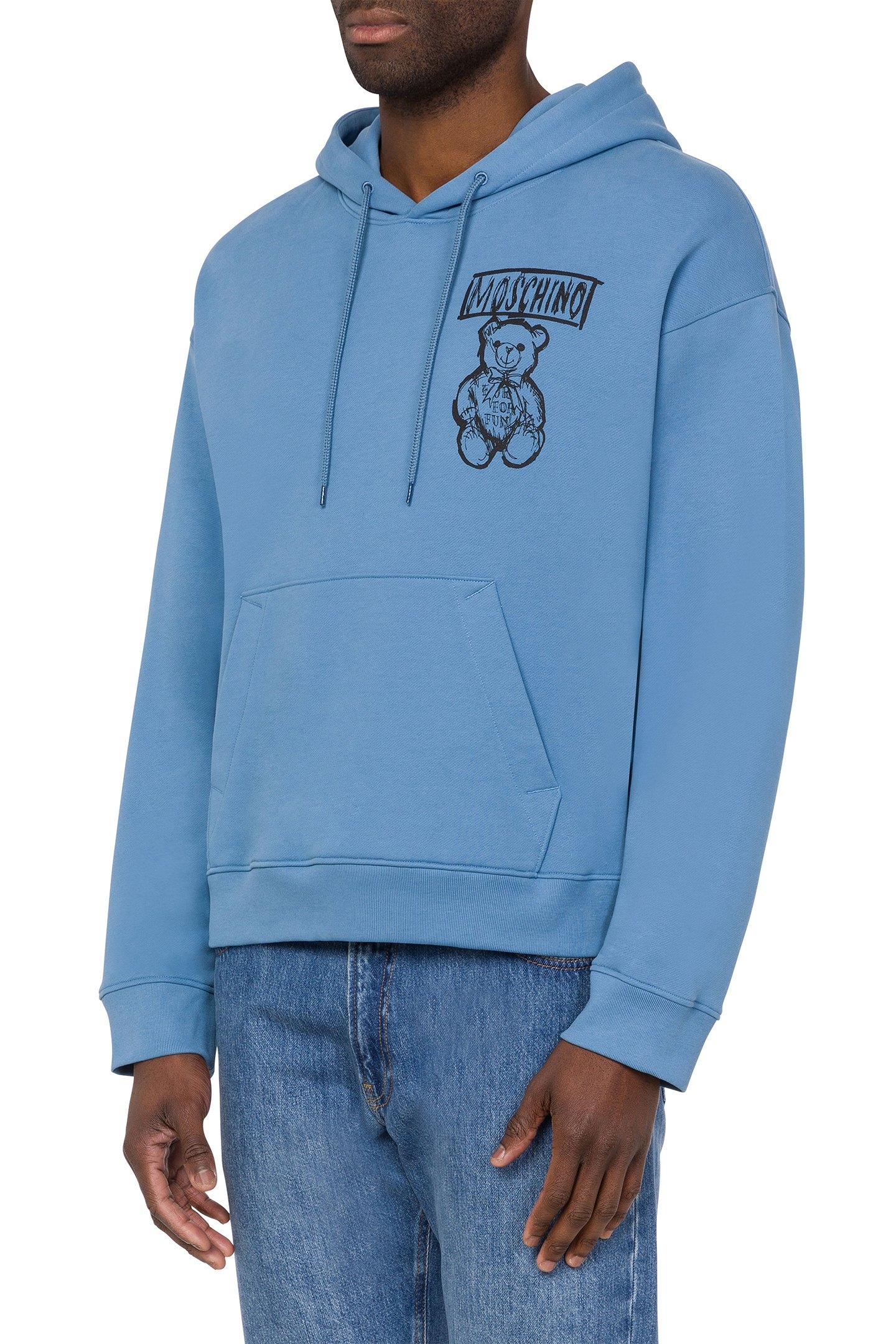 DRAWN TEDDY BEAR HOODIE BLUE 1