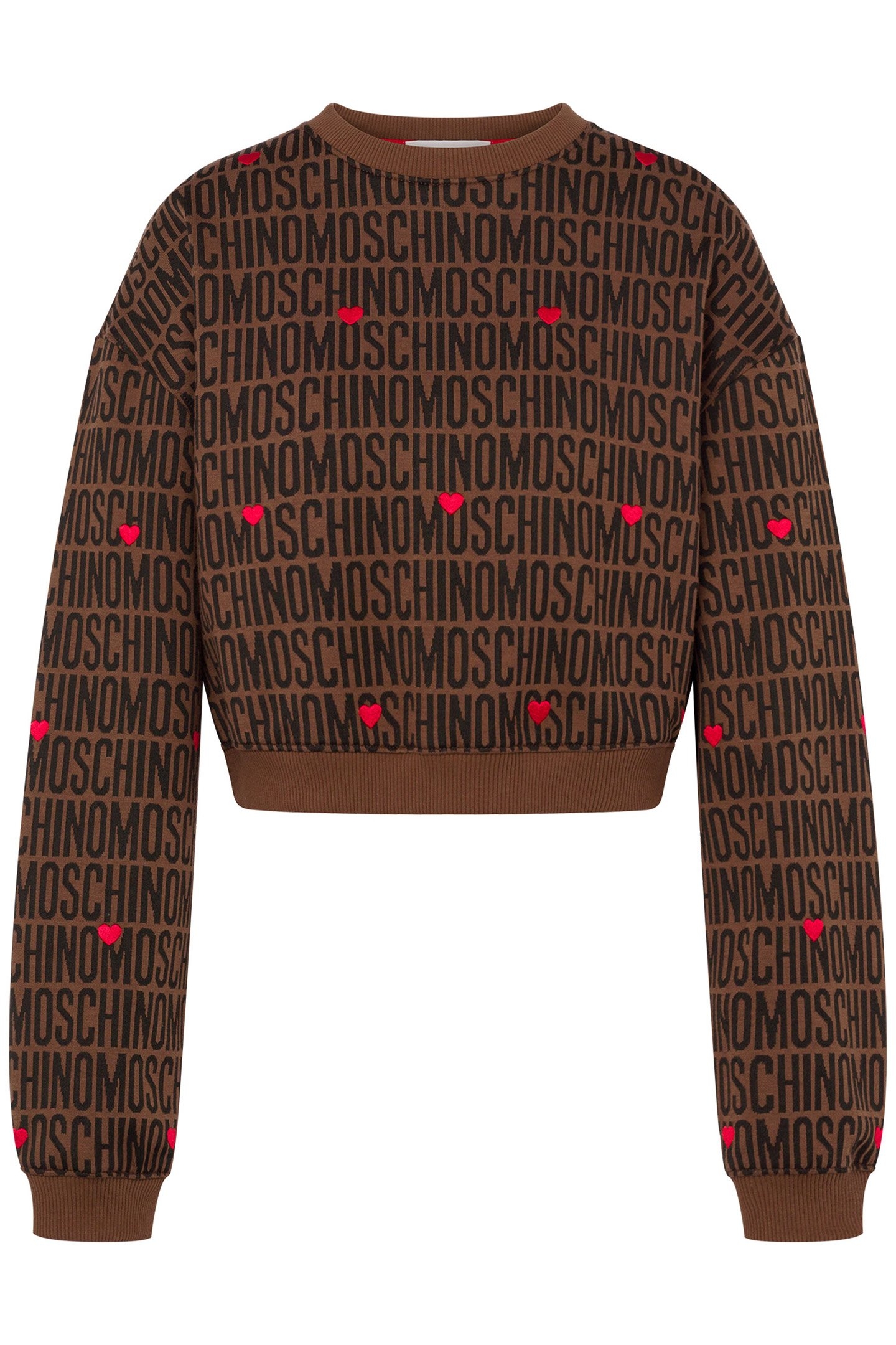 SWEATSHIRT MOSCHINO LOGO BROWN 3