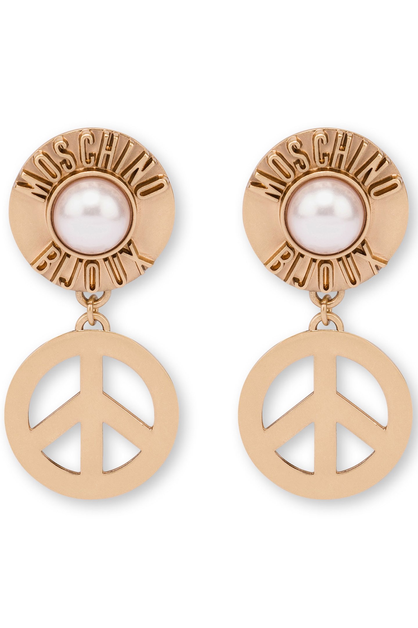 GOLD EARRINGS WITH PEACE SYMBOL GOLD 1