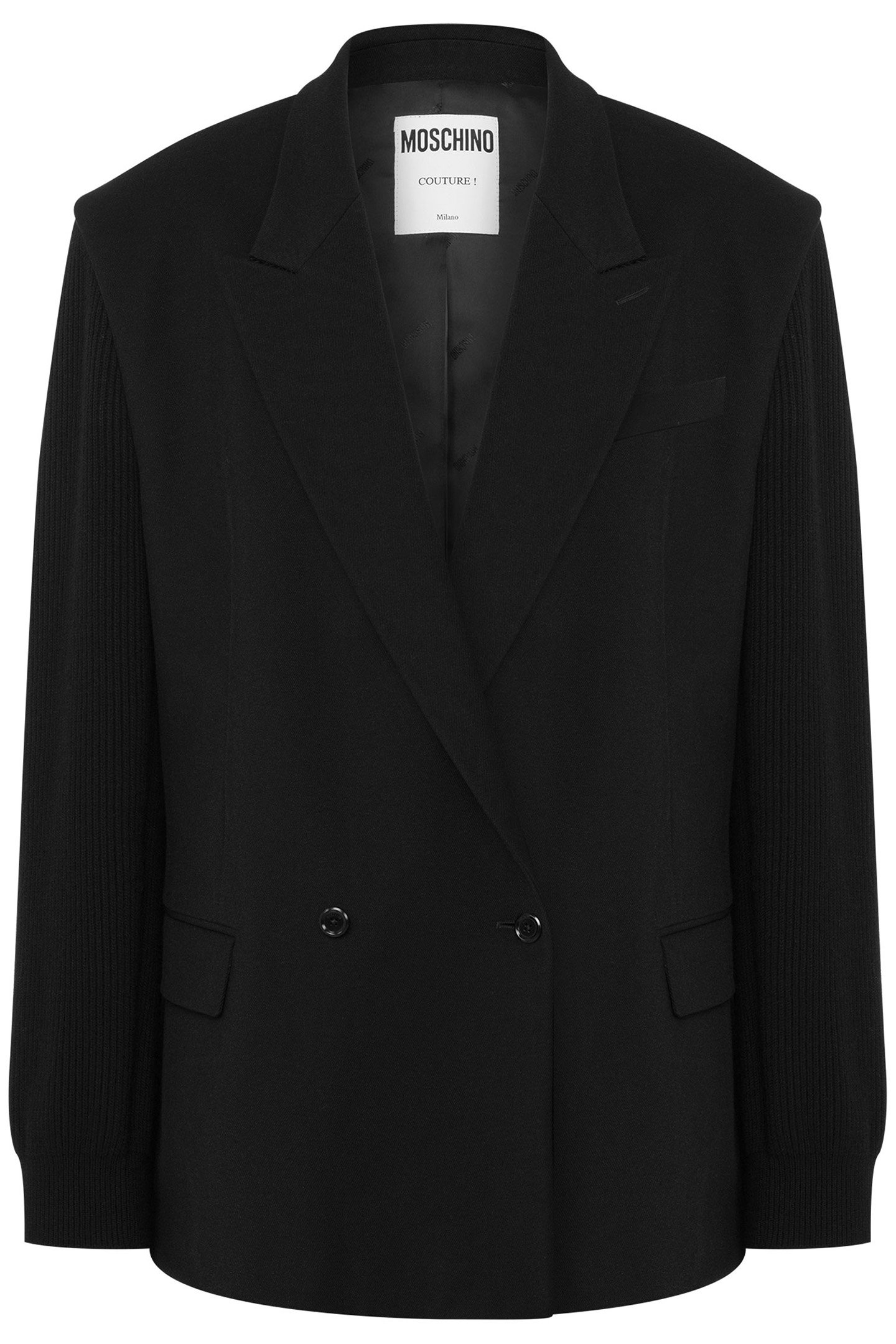 STRETCH GABARDINE JACKET AND KNIT BLACK 3