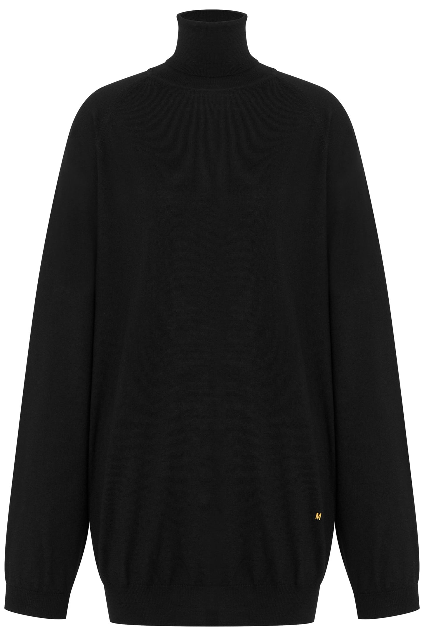 WOOL SWEATER WITH GOLDEN M CUT-OUT BLACK 3