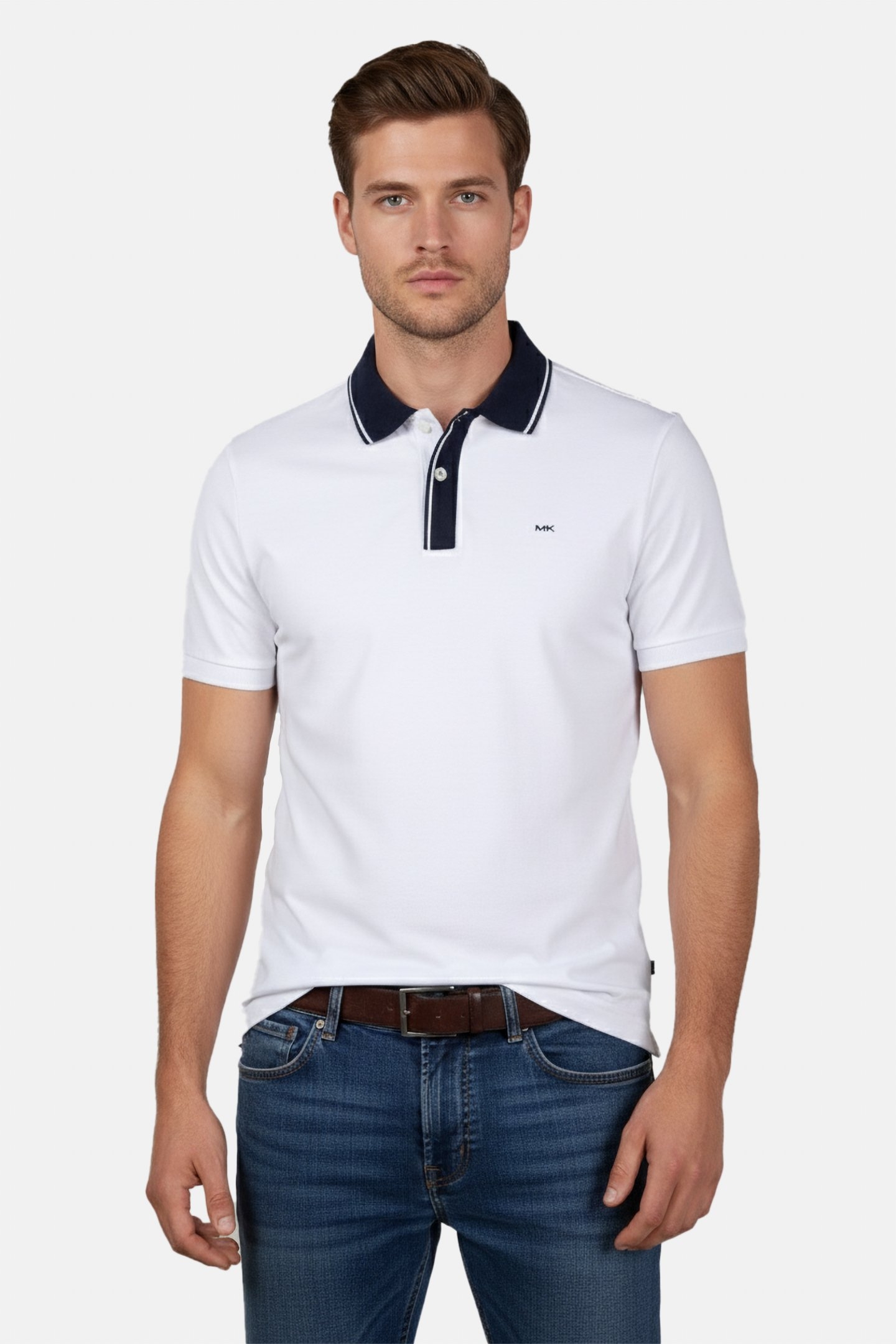 FD HIDDEN PLKT POLO WHITE 1