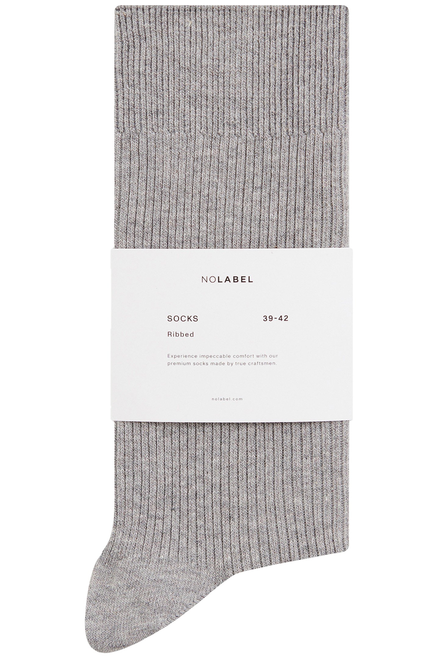 RIBBED SOCKS COTTON BLEND LIGHT GREY 1