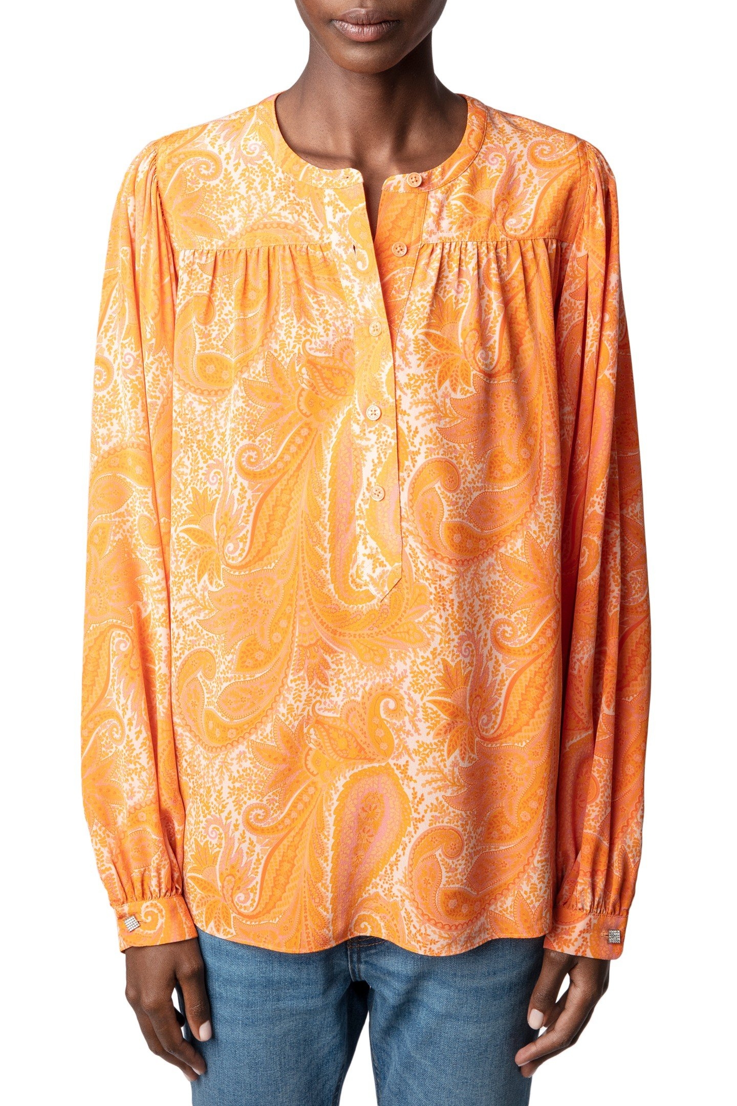 TIGY PAISLEY BLOUSE CORAIL 1