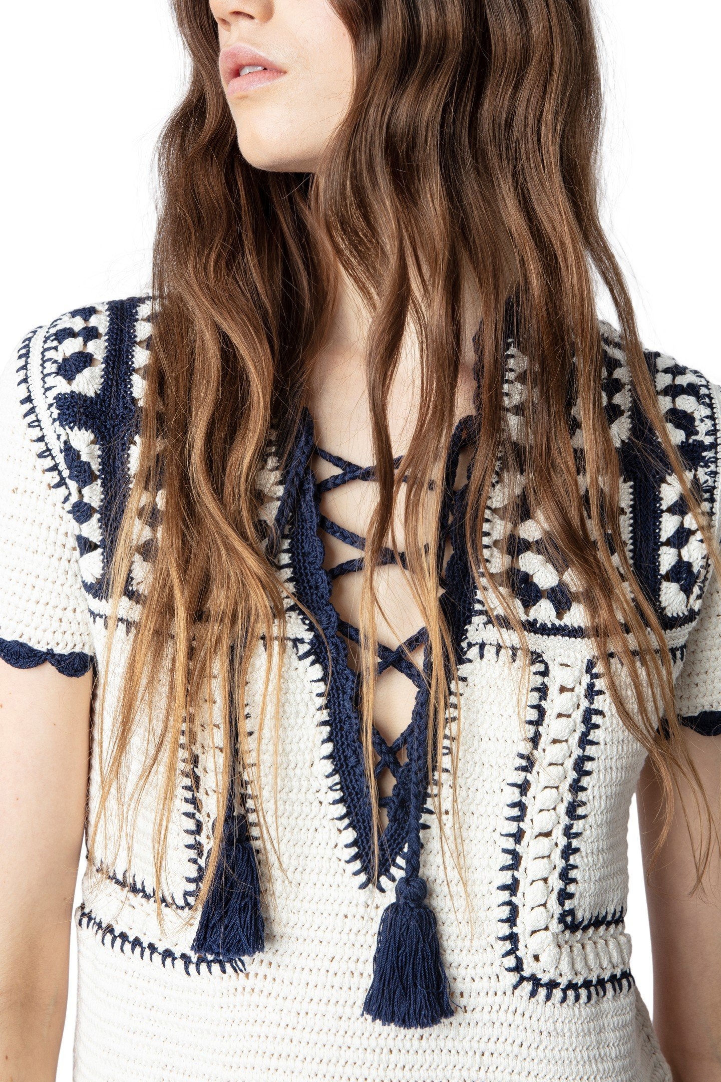 IMANY COTTON CROCHET DRESS ECRU 7