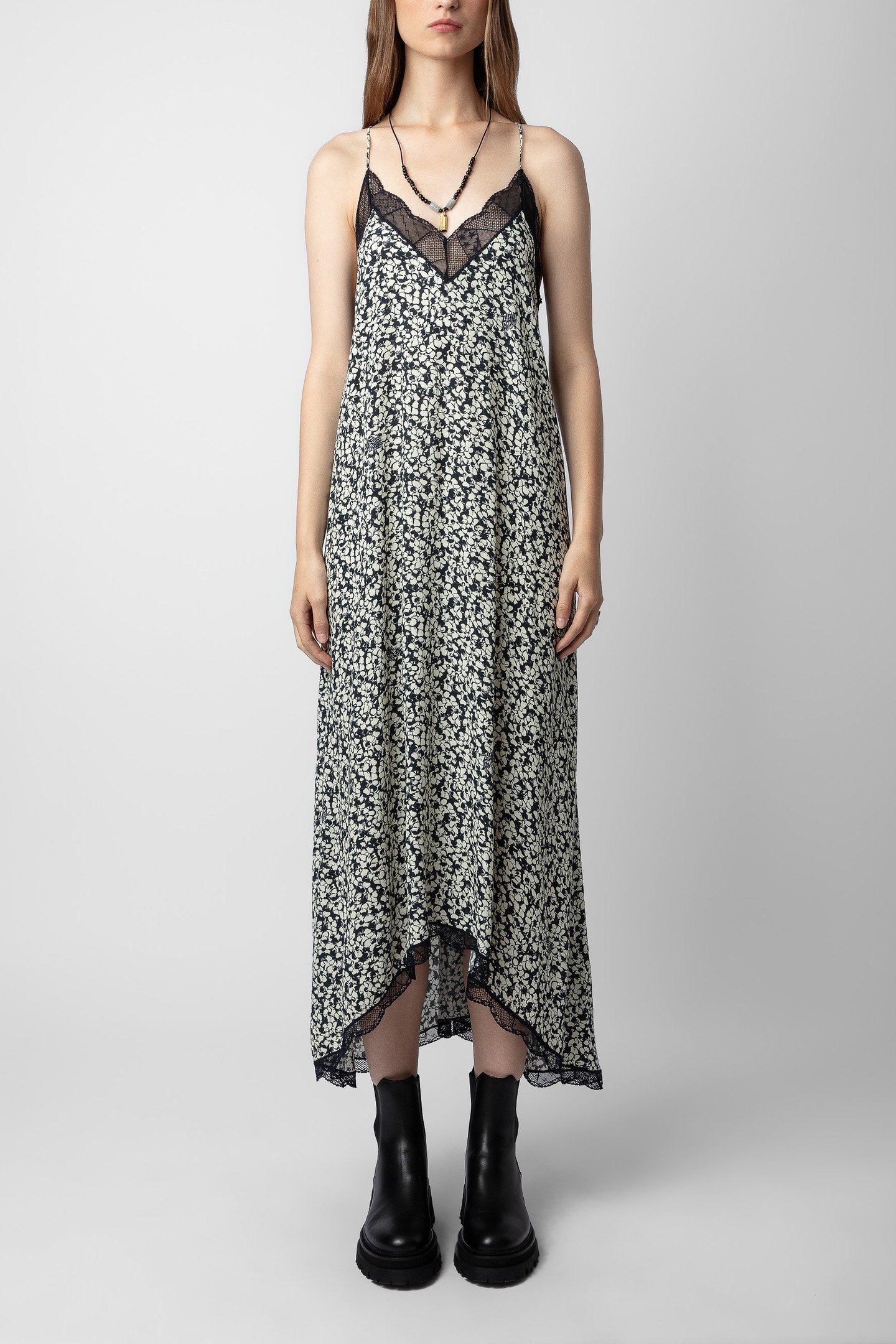 RISTY CREPE BICO FLOWERS DRESS VANILLE 1