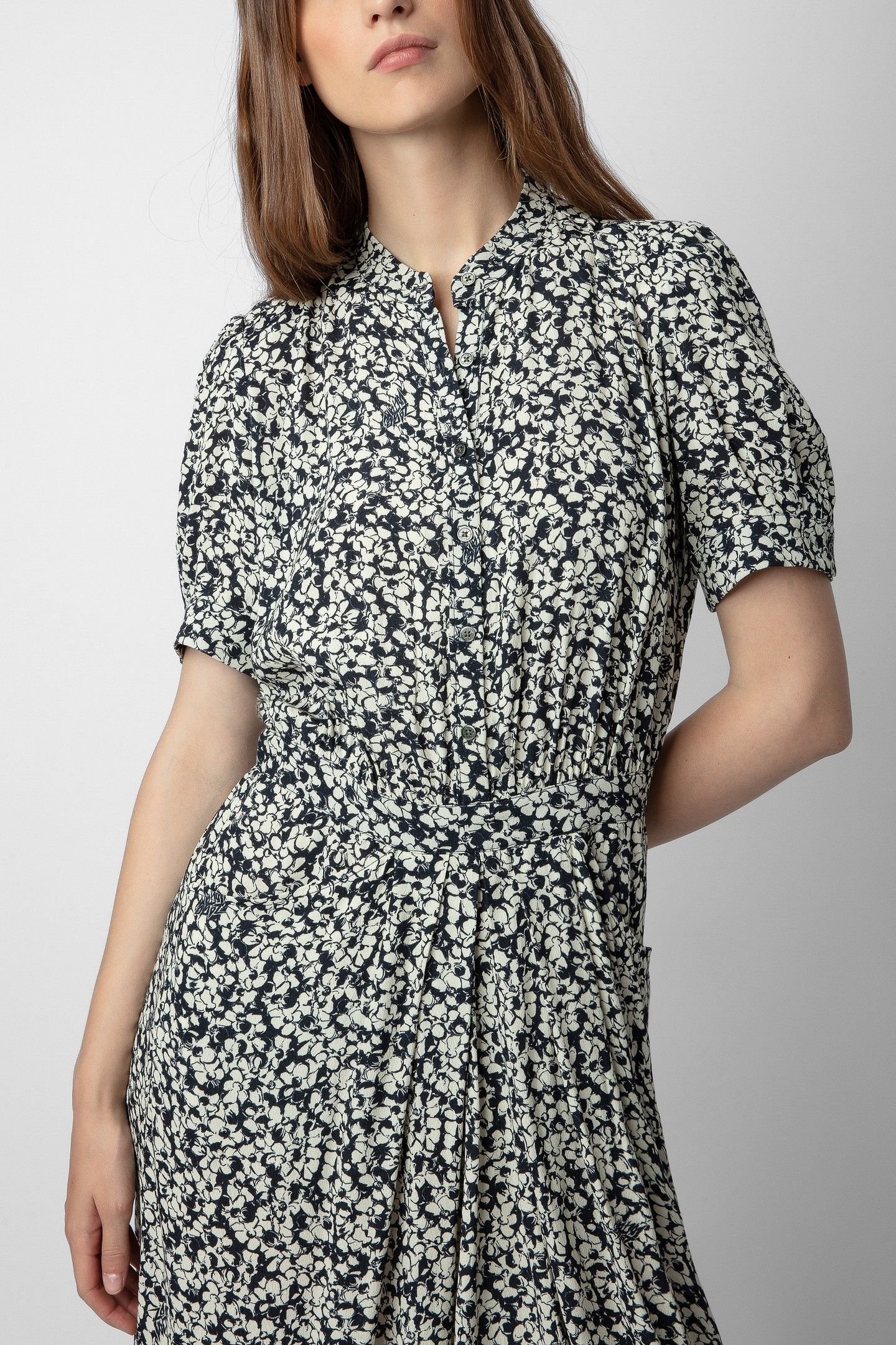 RIMA CREPE BICO FLOWERS DRESS VANILLE 5