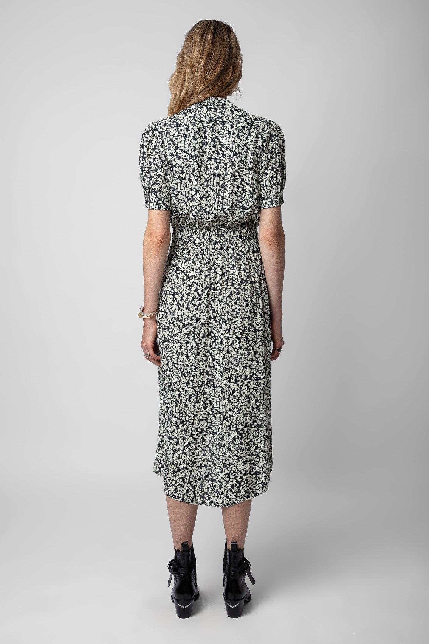 RIMA CREPE BICO FLOWERS DRESS VANILLE 7