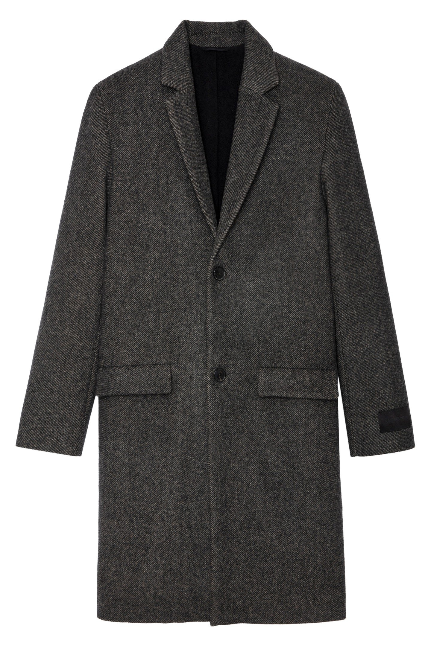 UNISEX MARK WOOL CHEVRON COAT ANTHRACITE 1