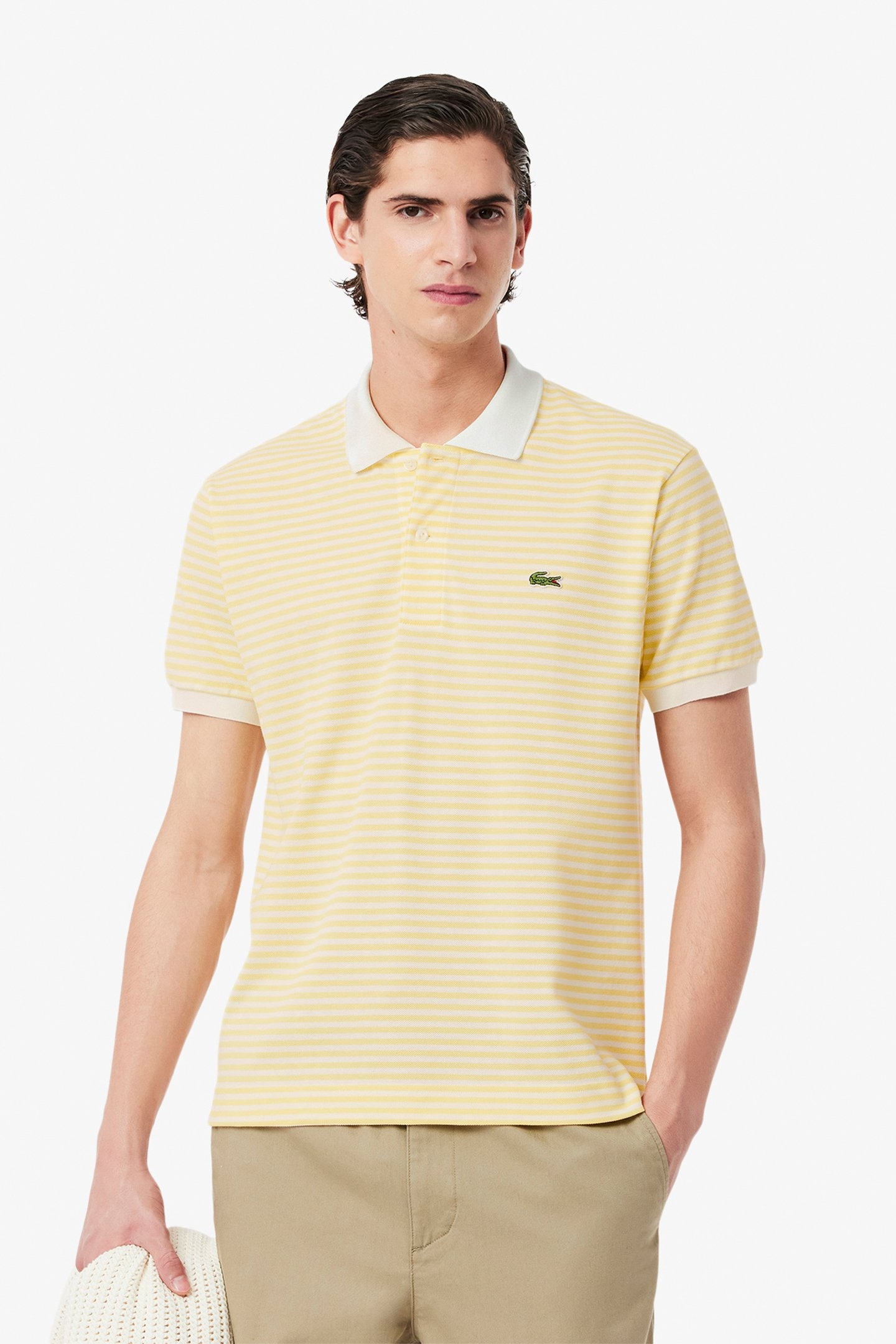 SHORTSLEEVE POLO WHITE/YELLOW 1