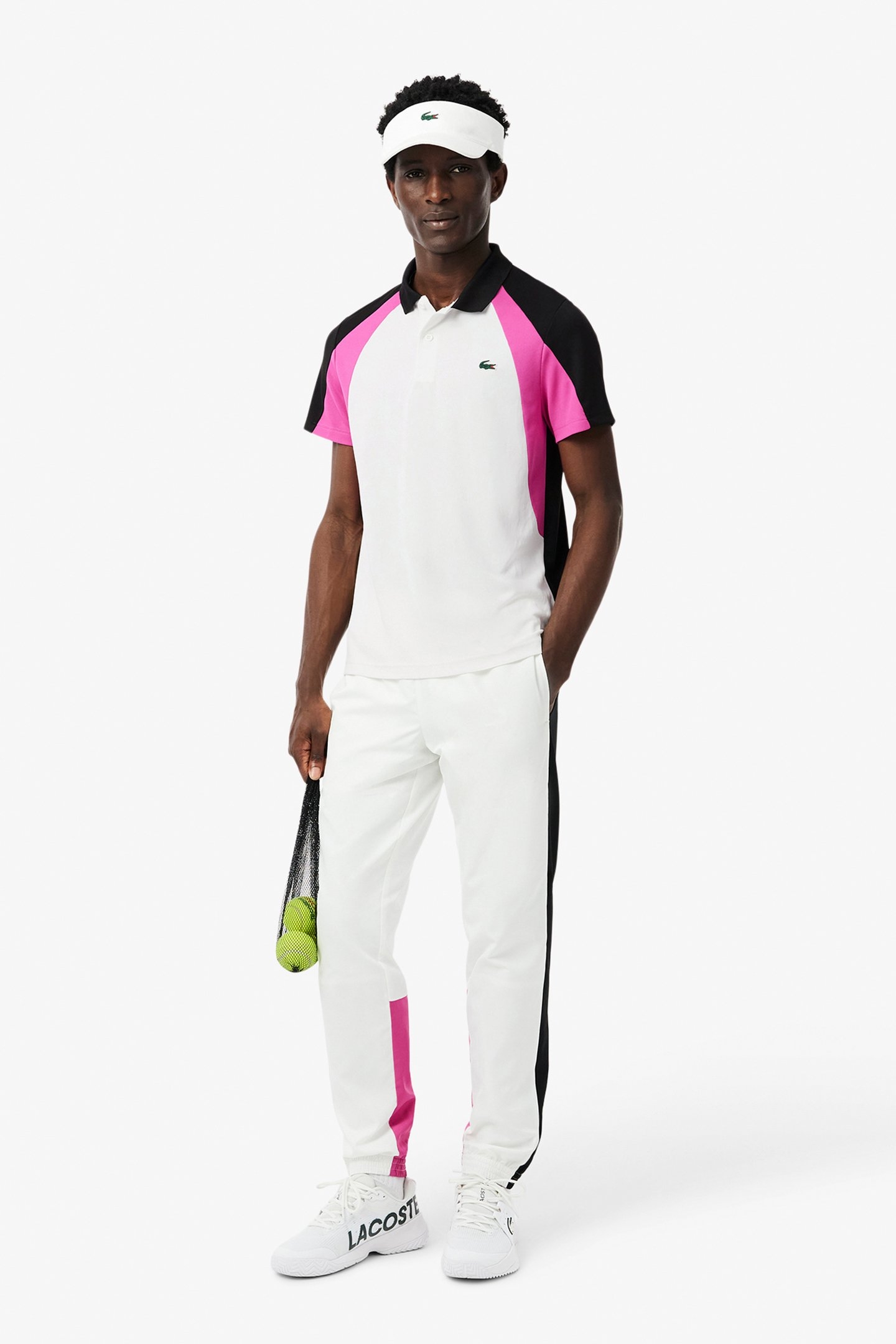 SHORTSLEEVE POLO WHITE/MALVA-BLACK 3