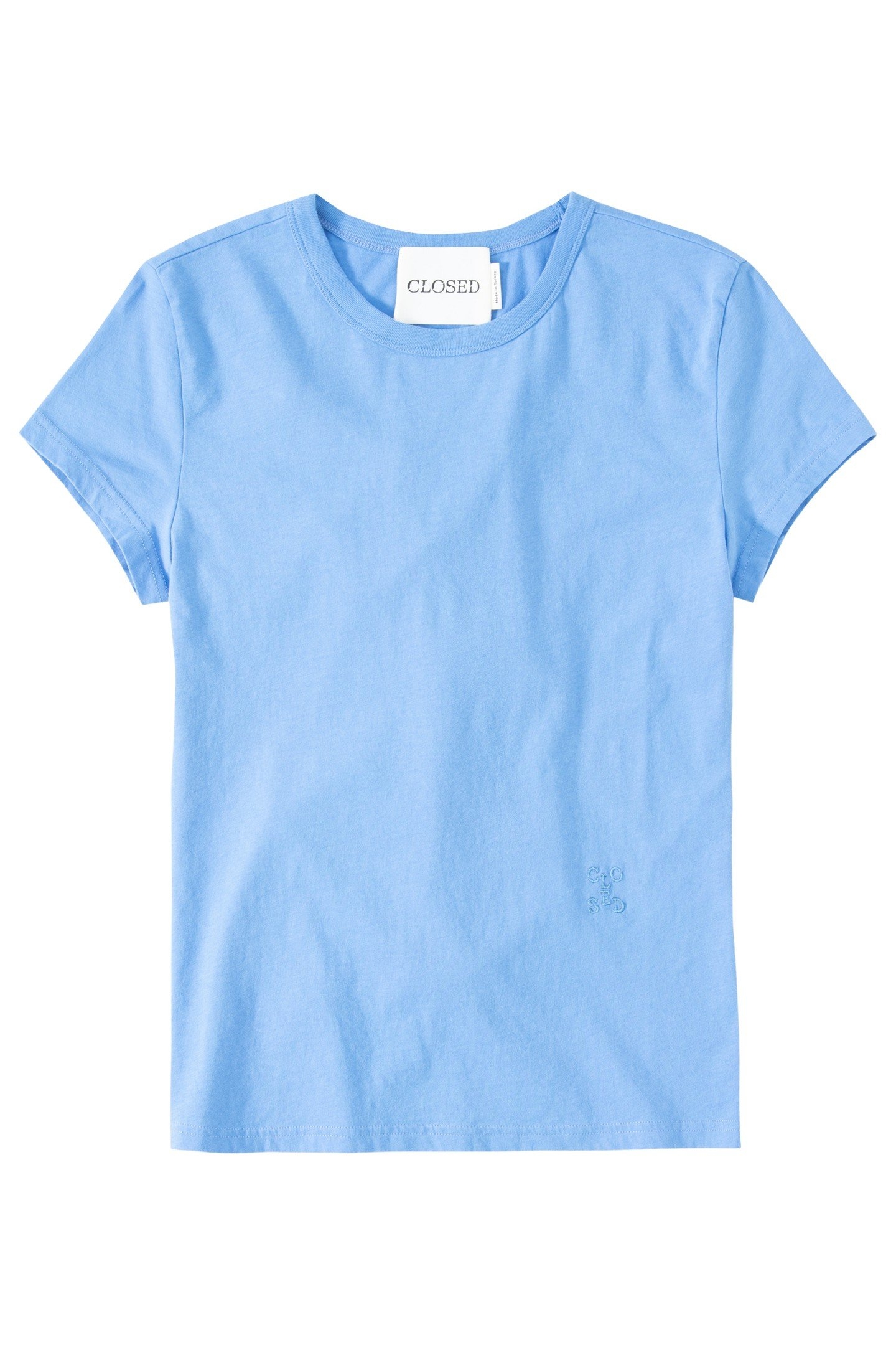 CREW NECK SHORT SLEEVE T-SHIRTS CHAMBRAY BLUE 1