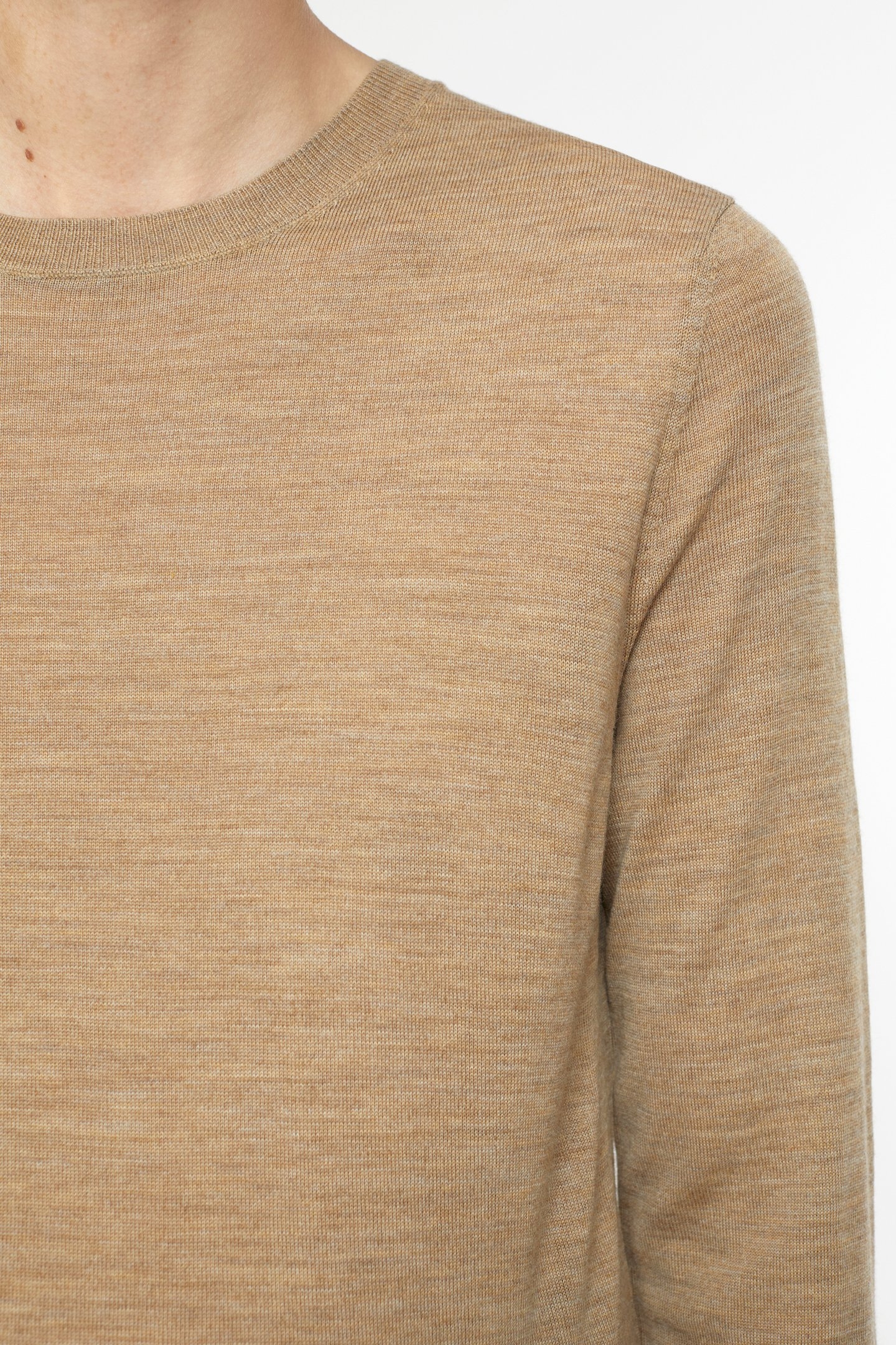 CREW NECK LONG SLEEVE KNITS BROWN SUGAR 5