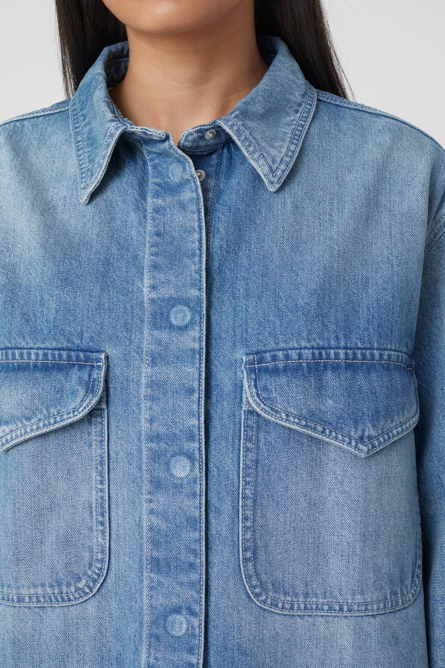 DENIM OVERSHIRT MID BLUE 7