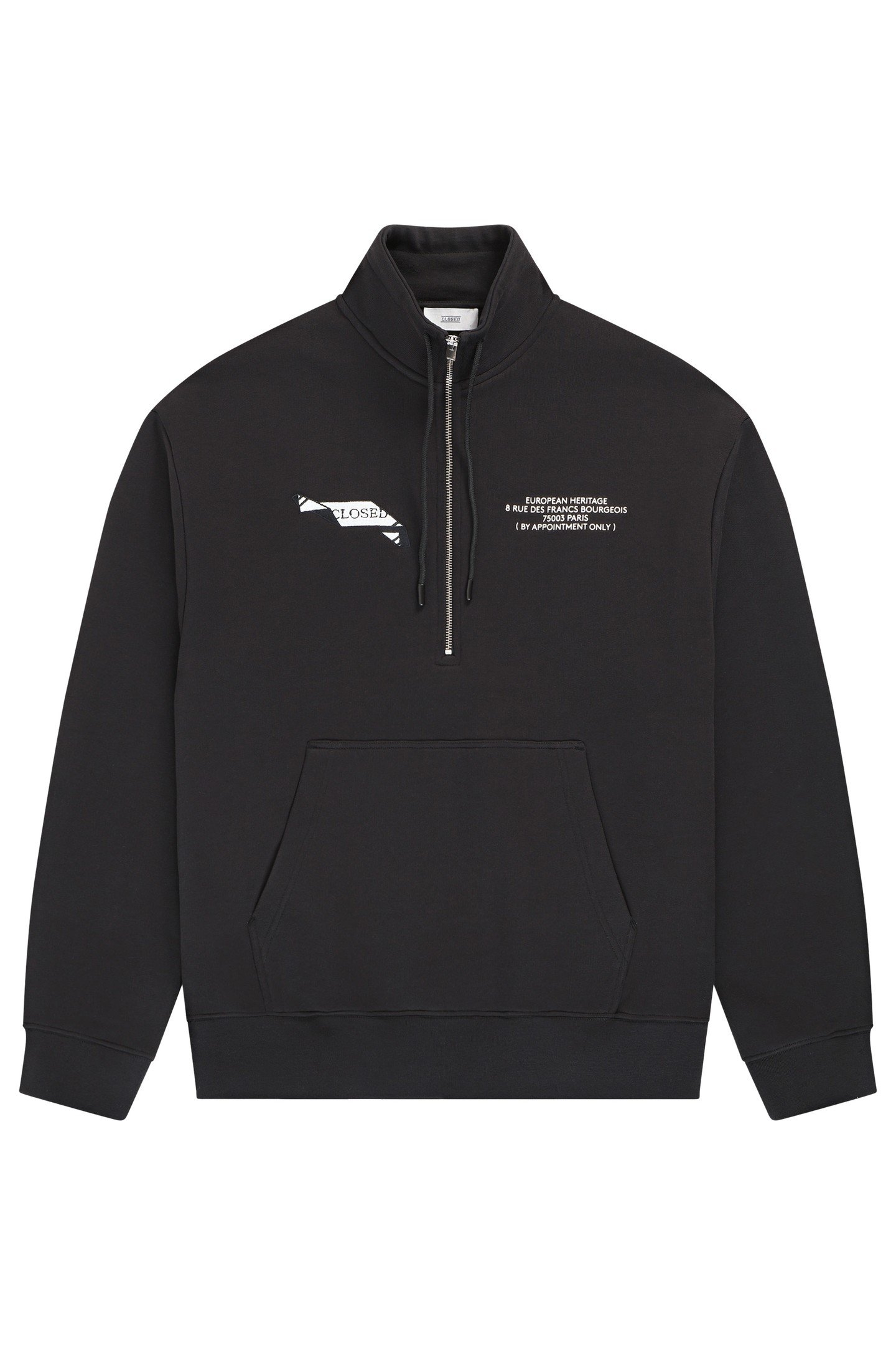 HALF ZIP SWEAT T-SHIRTS BLACK 1