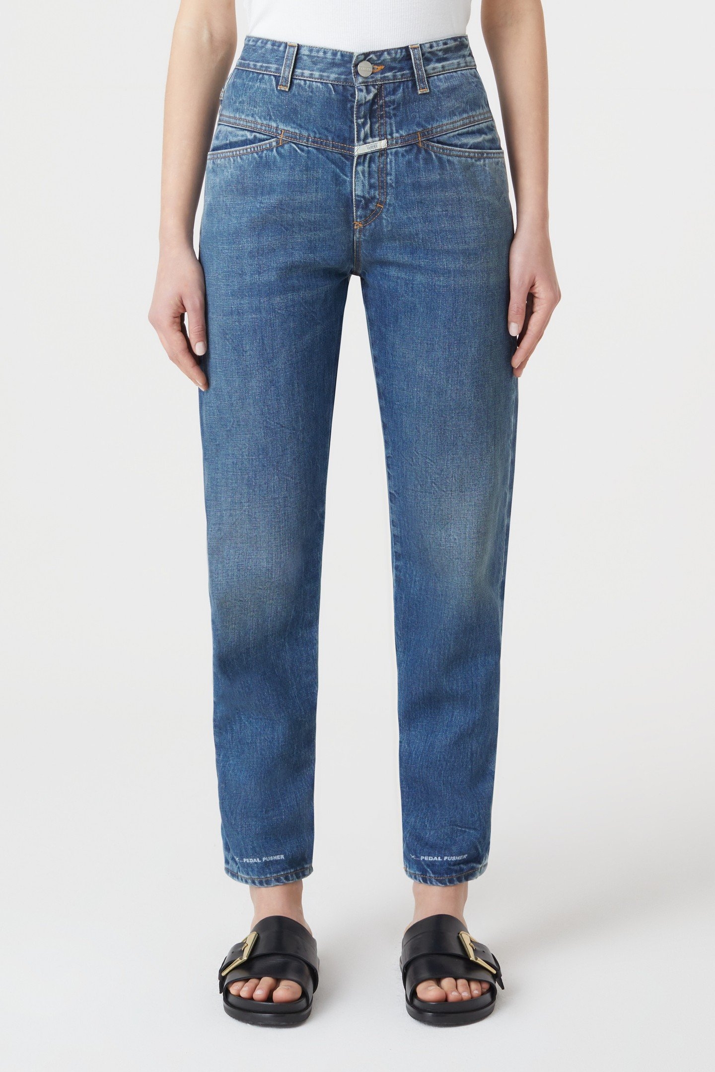 PEDAL PUSHER JEANS MID BLUE 2