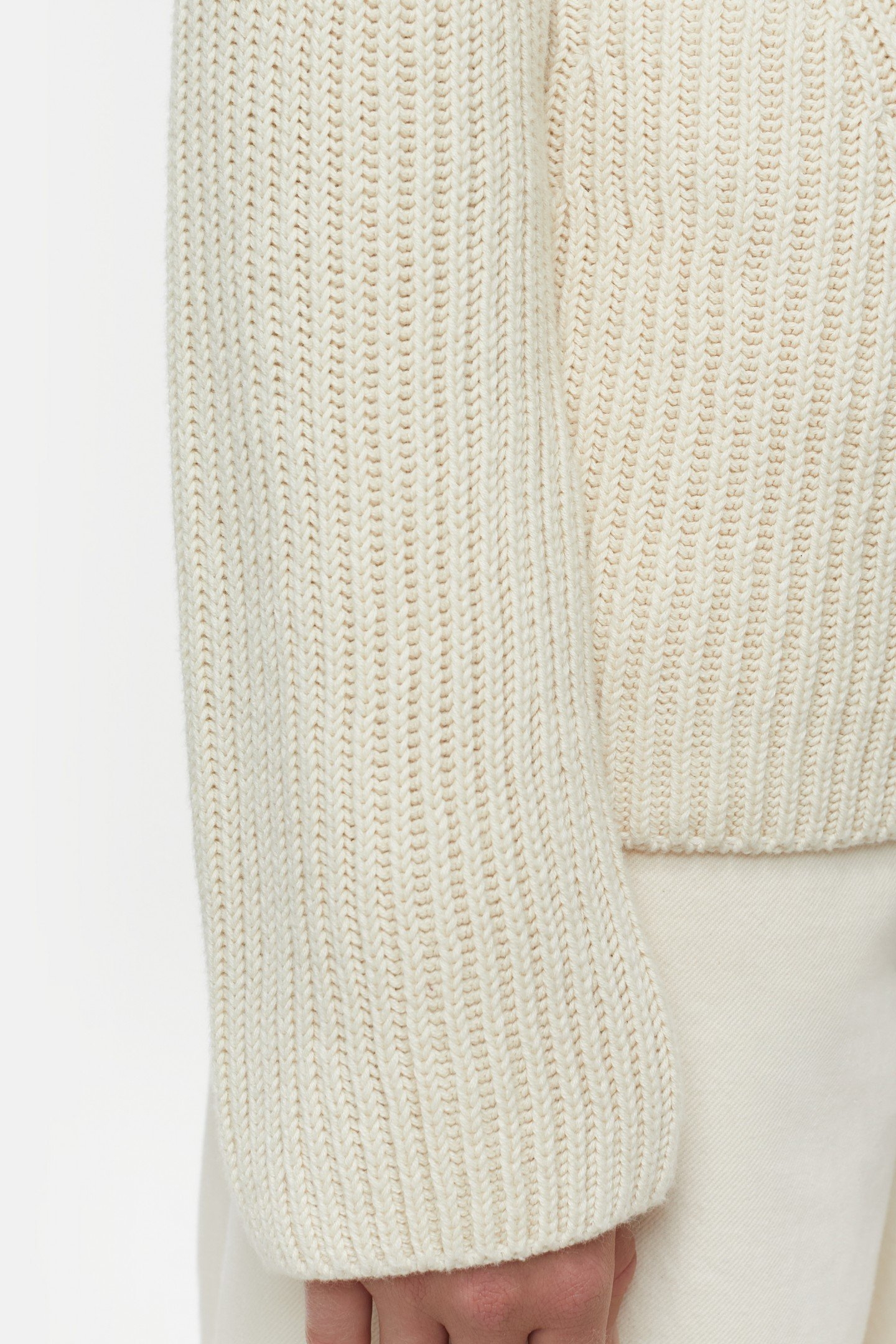 V CARDIGAN LONG SLEEVE KNITS IVORY 2