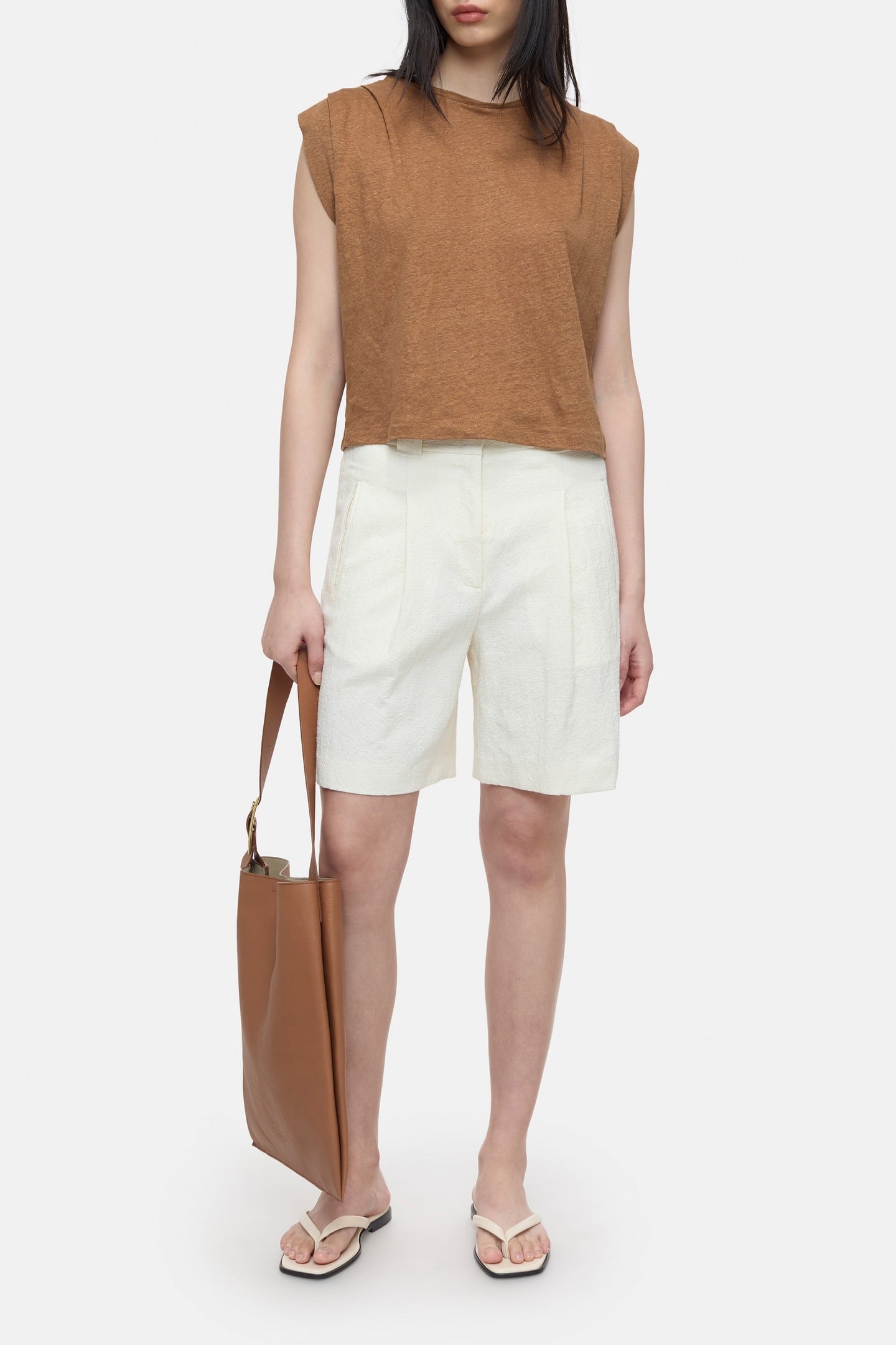 PLEATED SLEEVELESS T-SHIRTS ARABICA ESPRESSO 2