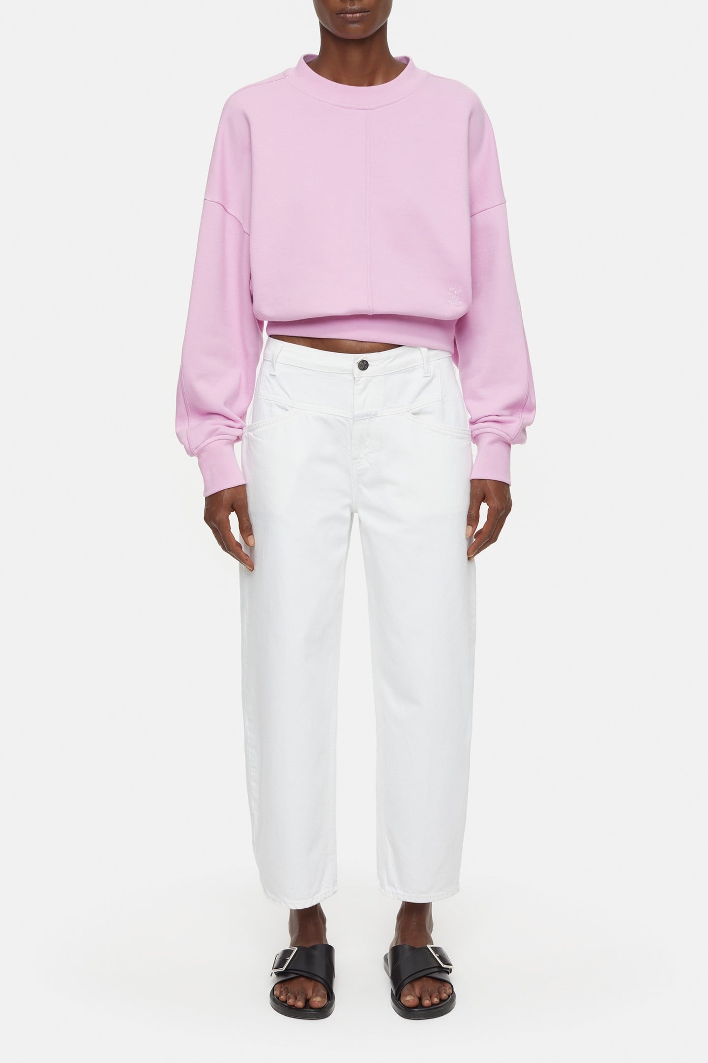 CROPPED CREW NECK T-SHIRTS PINK POENY 2