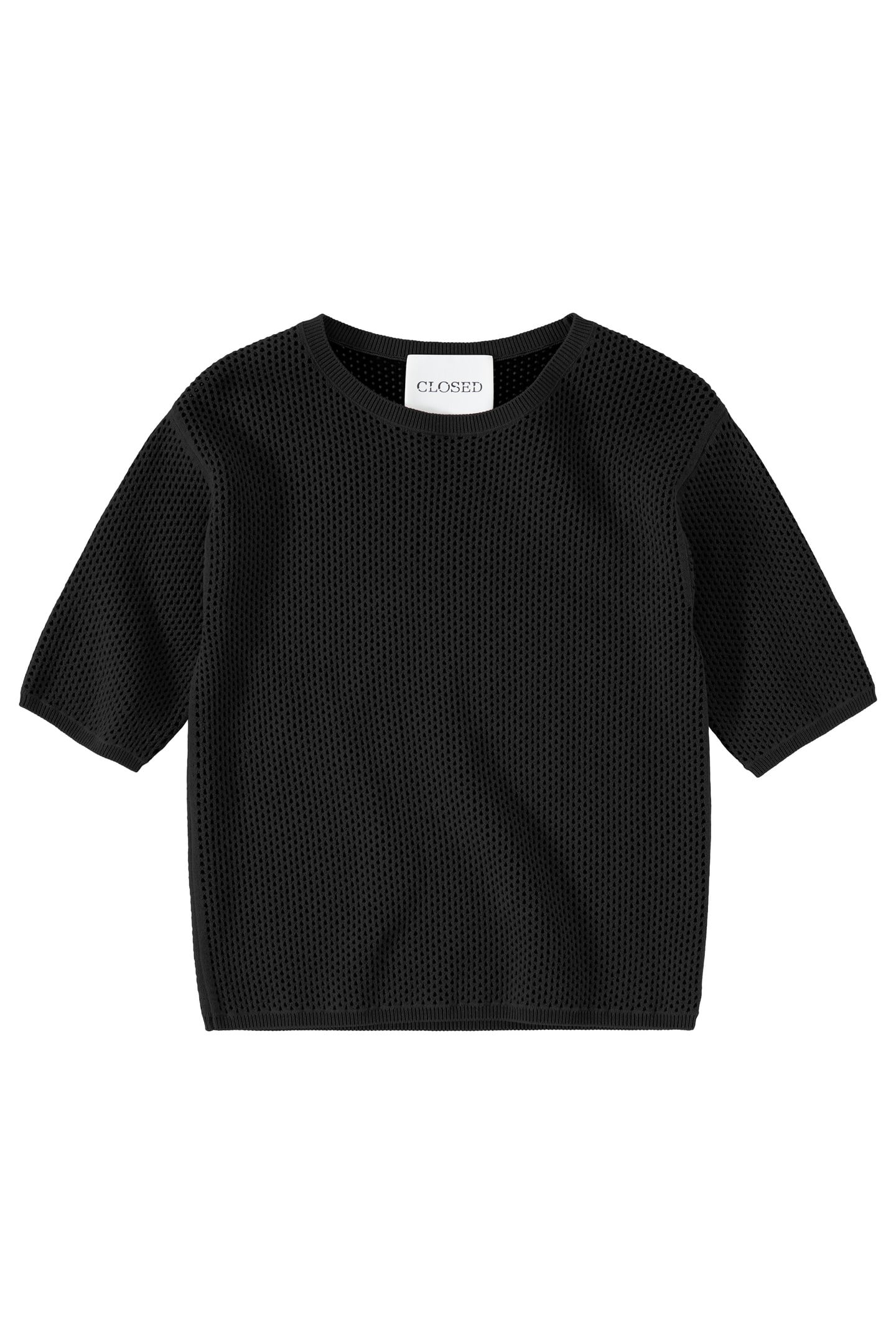 CREW NECK SHORT SLEEVE KNITS BLACK 6