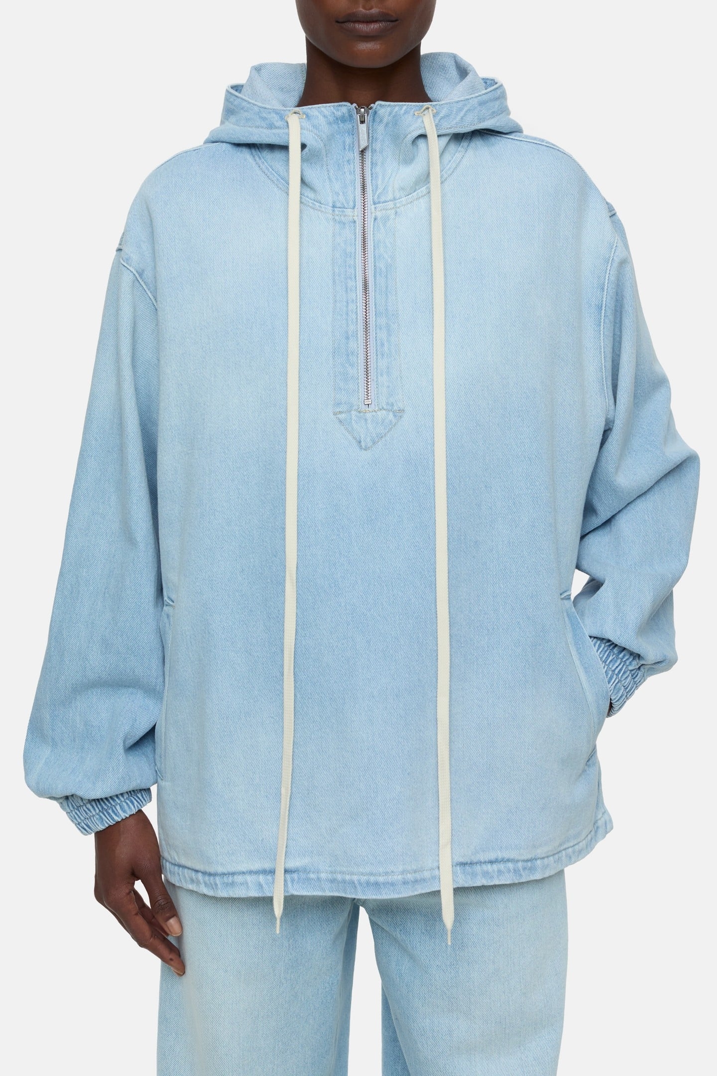 DENIM HOODIE LIGHT BLUE 1
