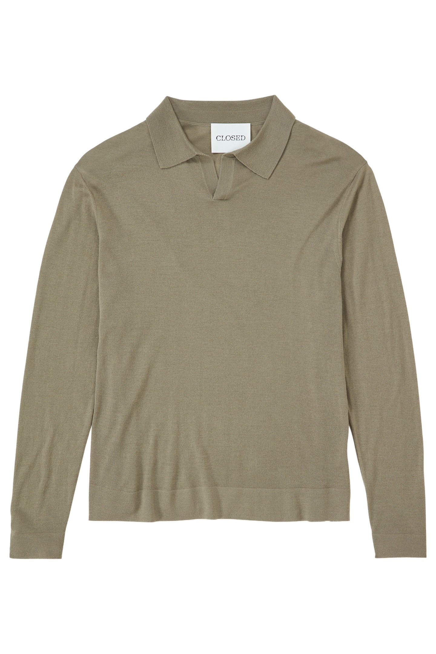 LONG SLEEVE POLO KNITS NATURAL LINEN 1