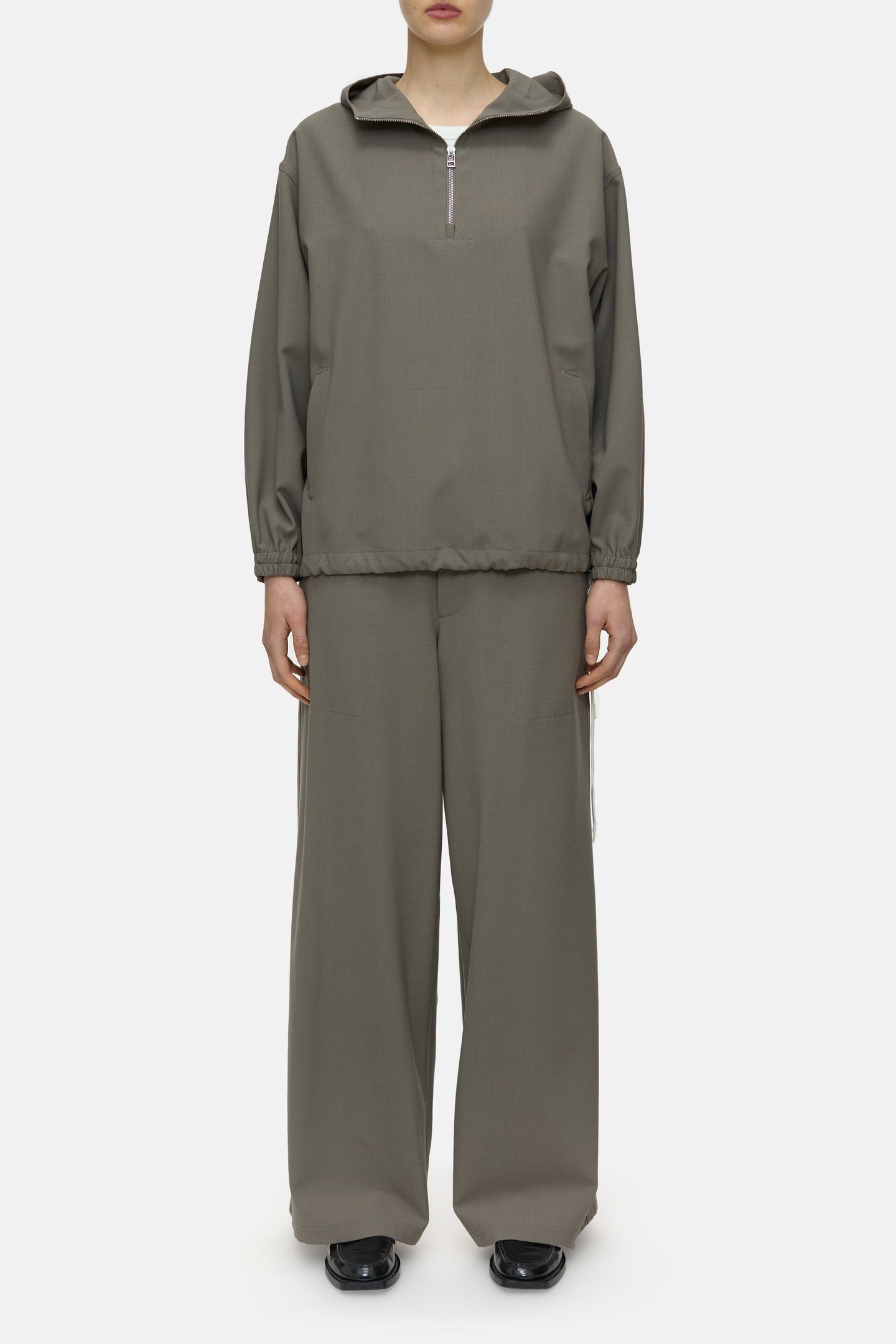 WOVEN HOODIE SHIRTS & BLOUSES HERITAGE GREY 2