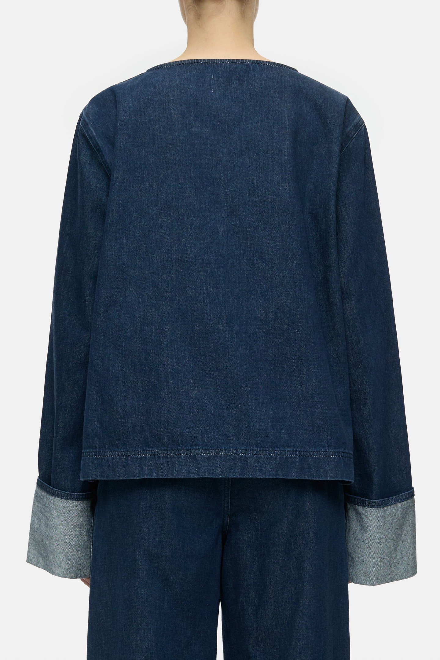 LONG SLEEVE DENIM SHIRT & BLOUSES DARK BLUE 3