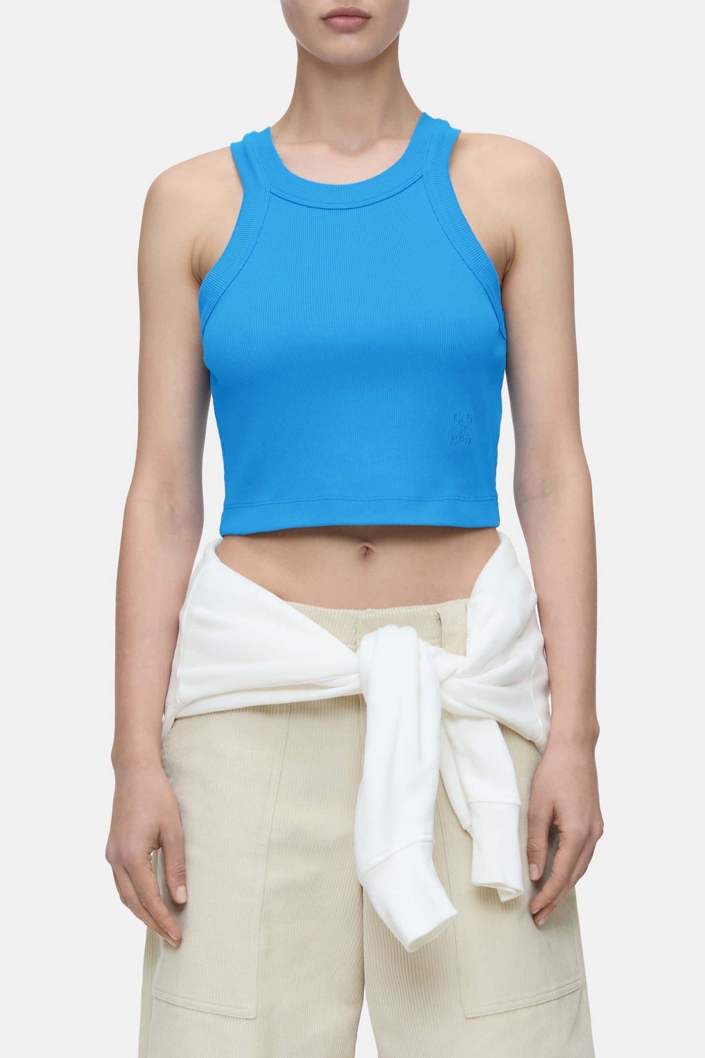 CROPPED RACER TOP T-SHIRTS LAKE BLUE 2