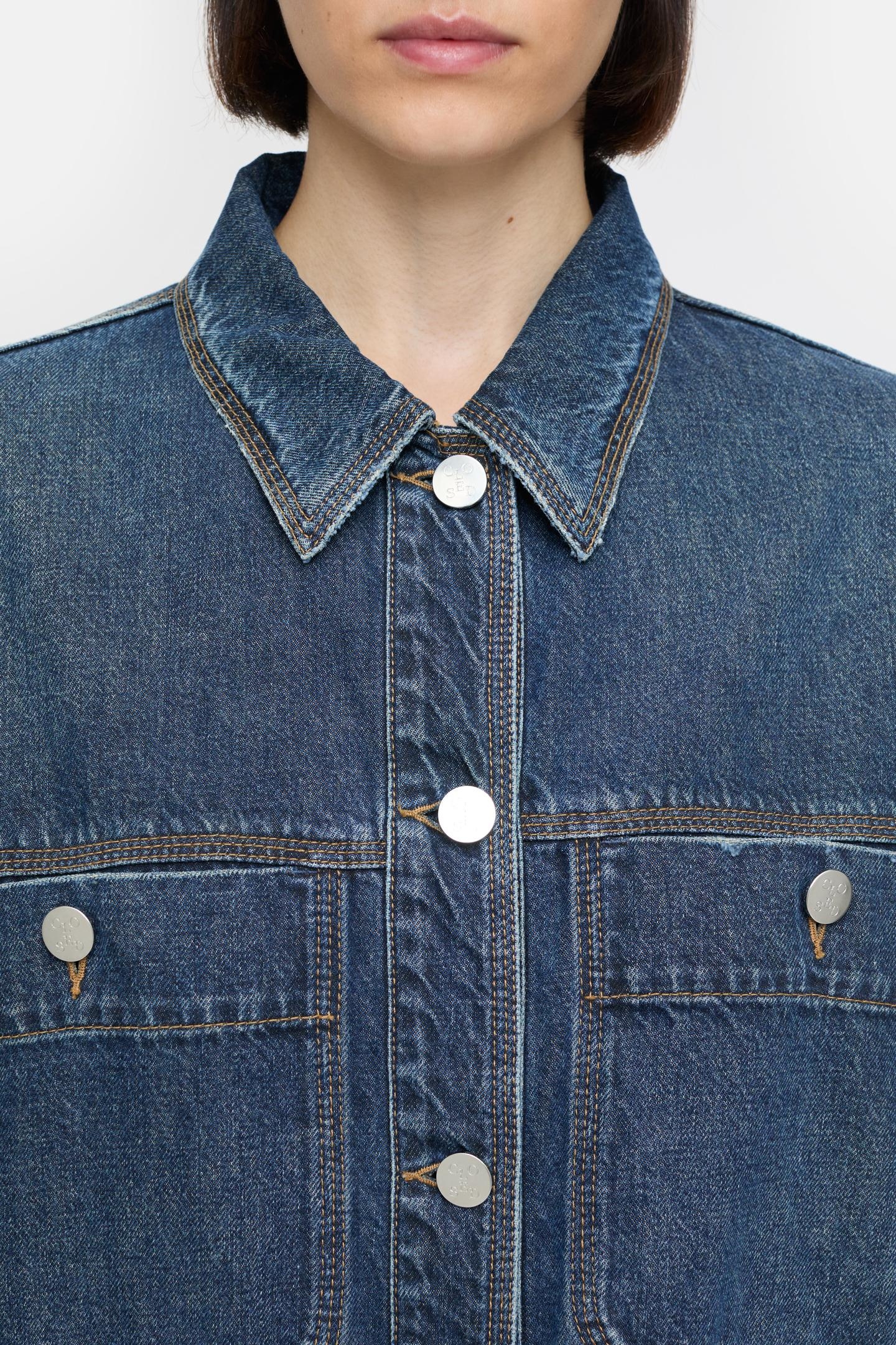 SHIRT WITH STRAPS CROPPED SHIRTS & BLOUSES DARK BLUE 3