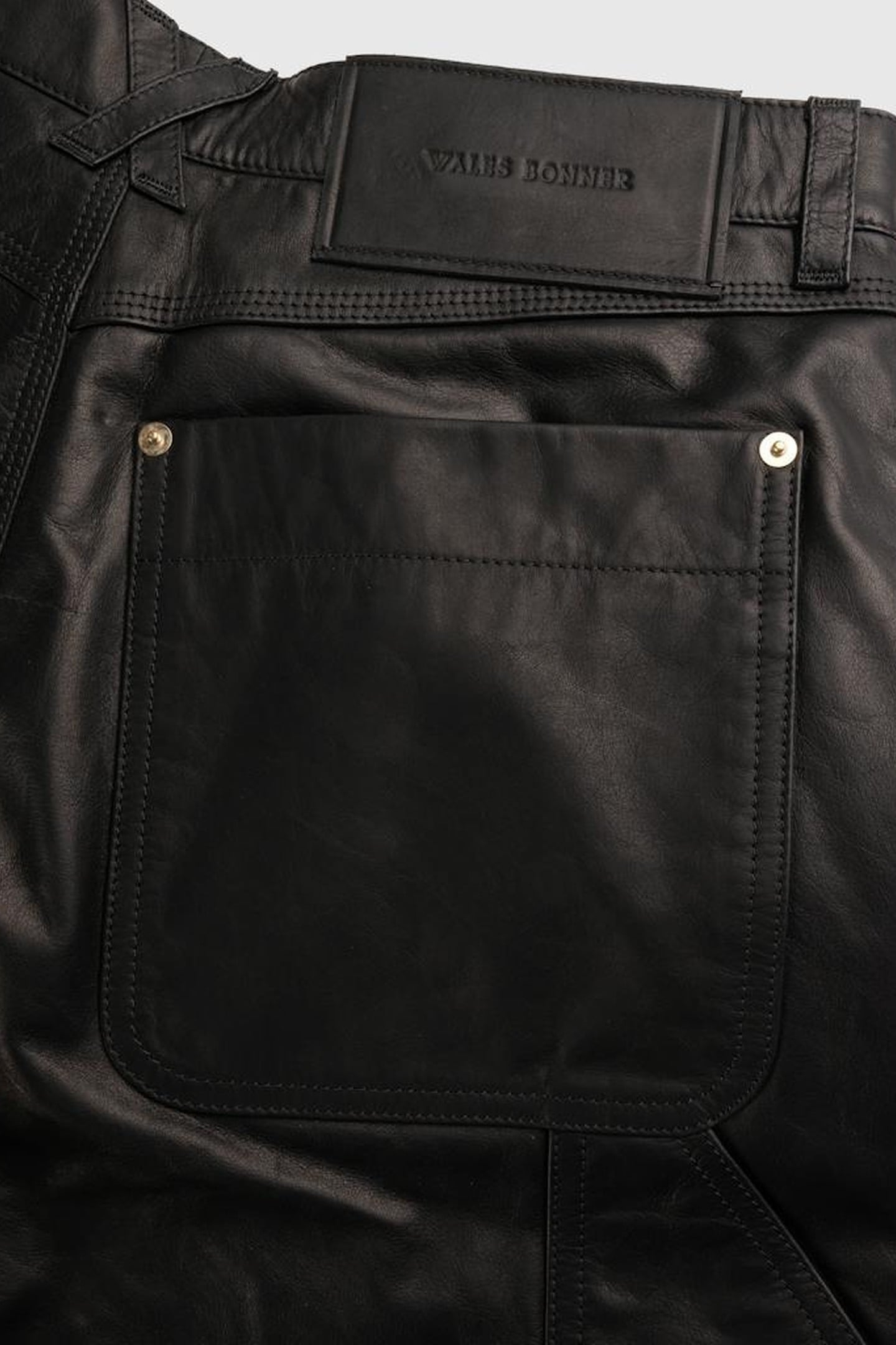 WALES BONNER – LEATHER RIDER IVY SHORTS BLACK 3