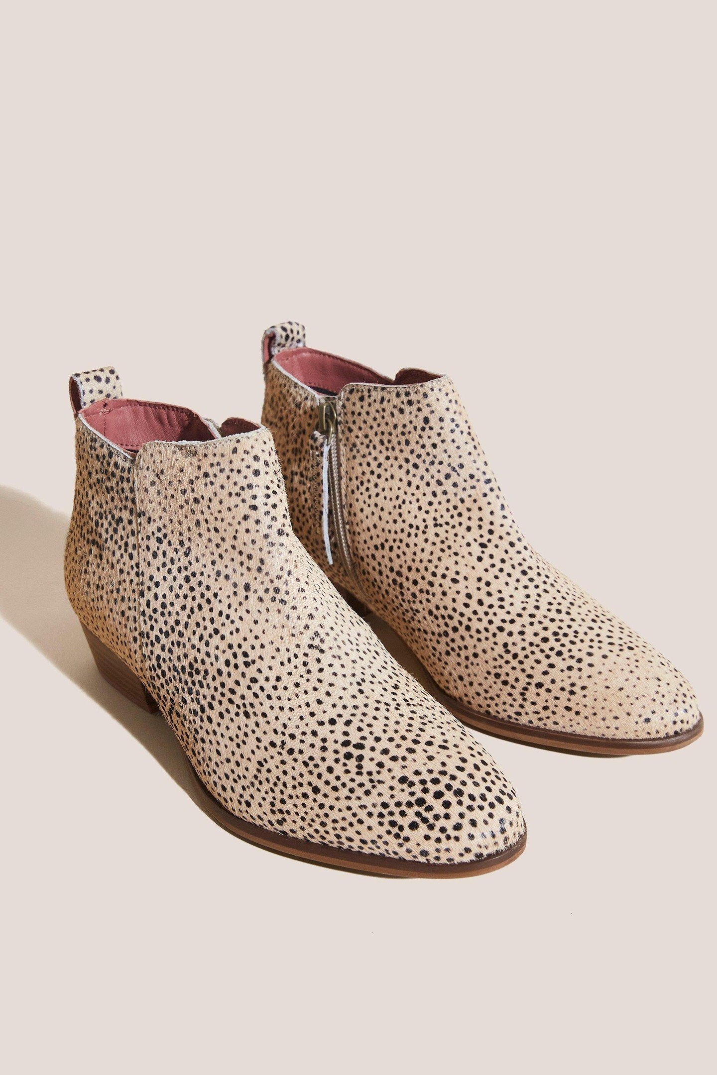 WILLOW LEATHER ANKLE BOOT BROWN PRINT 2