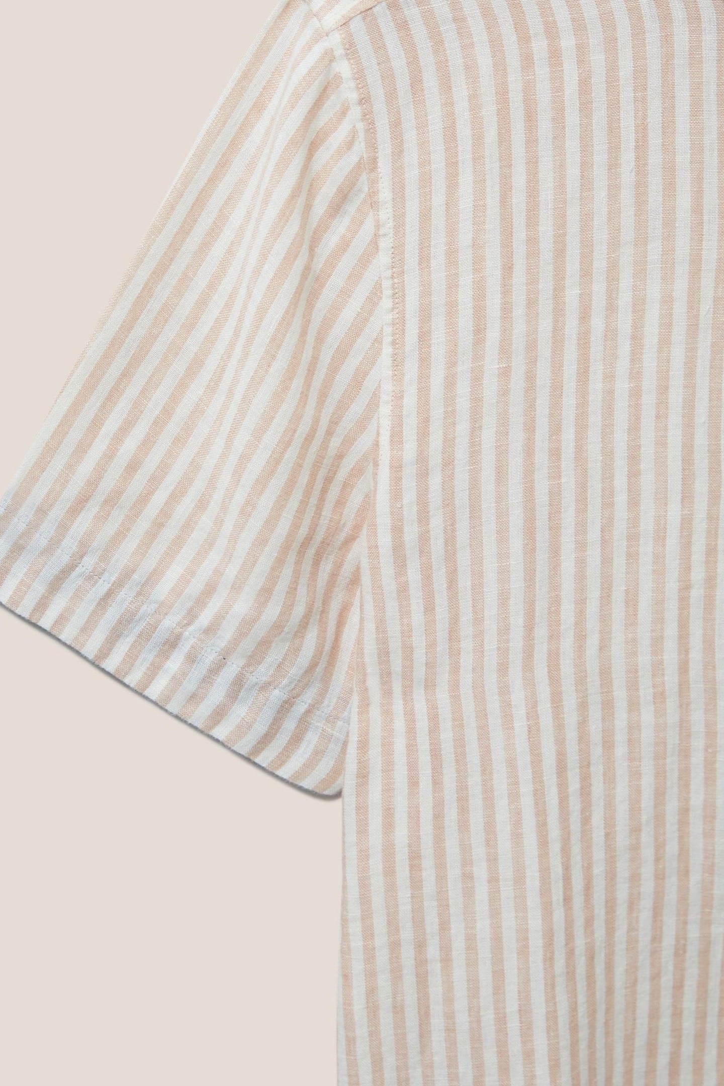 PEMBROKE SS STRIPE LINEN SHIRT DUSTY PINK 4