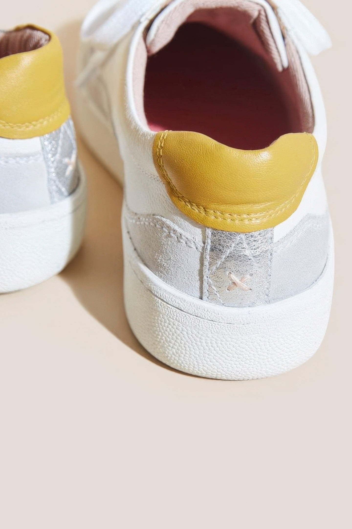 TULA LEATHER LACE UP TRAINER WHITE MULTI 6