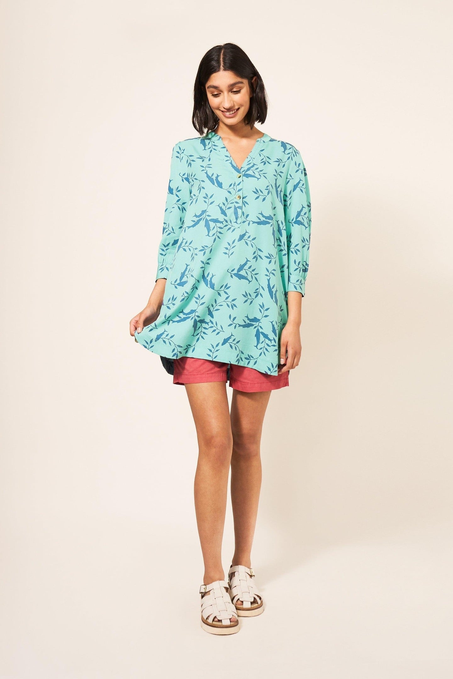 HARPER TUNIC TEAL MULTI 1