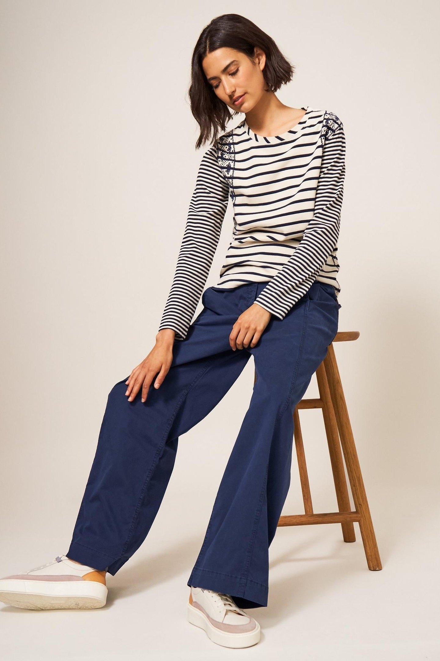 PAULETTE WIDE LEG TROUSER DARK NAVY 2