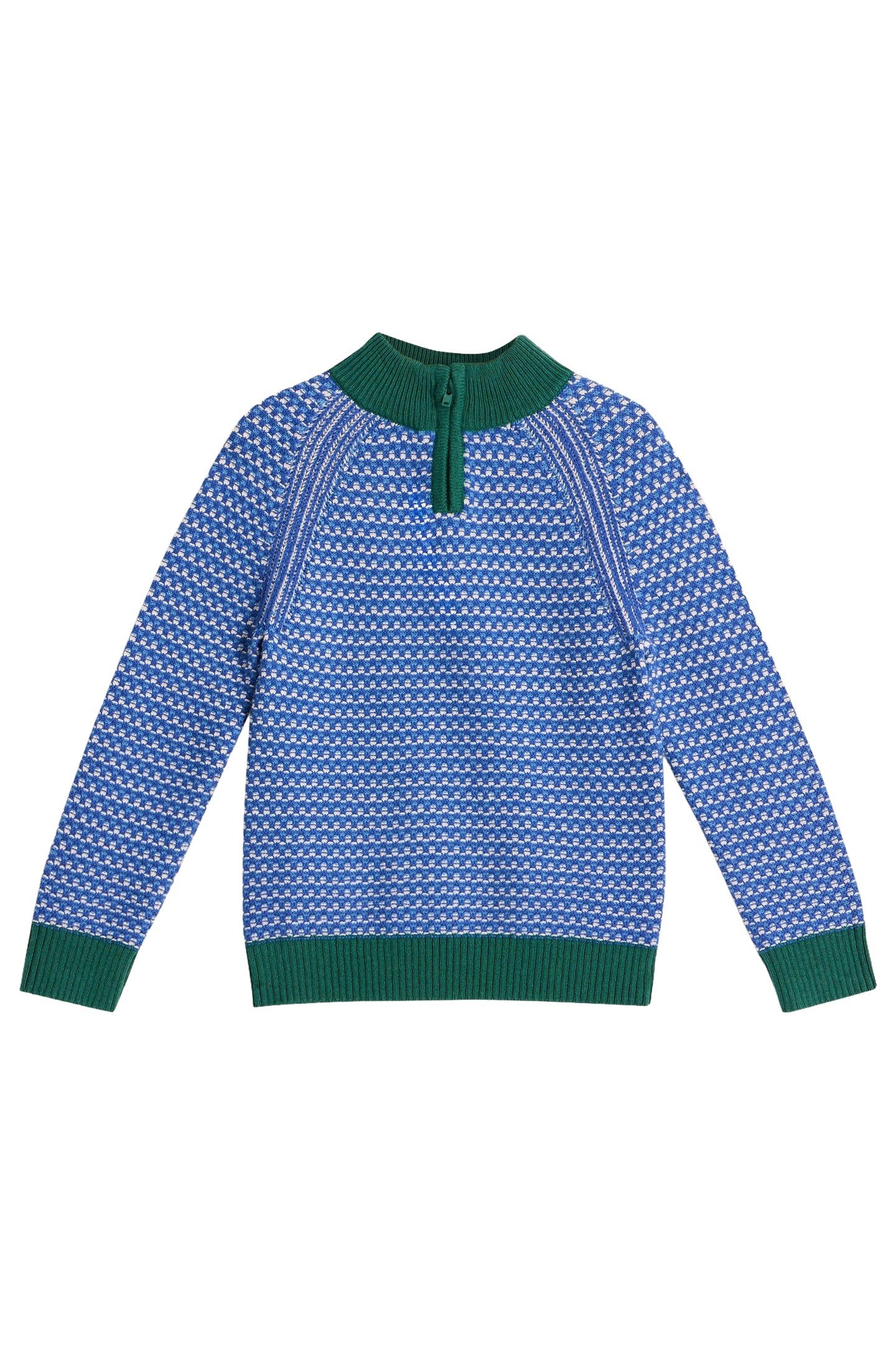 TUCK STITCH FUNNEL JUMPER BRIGHT BLUE 3