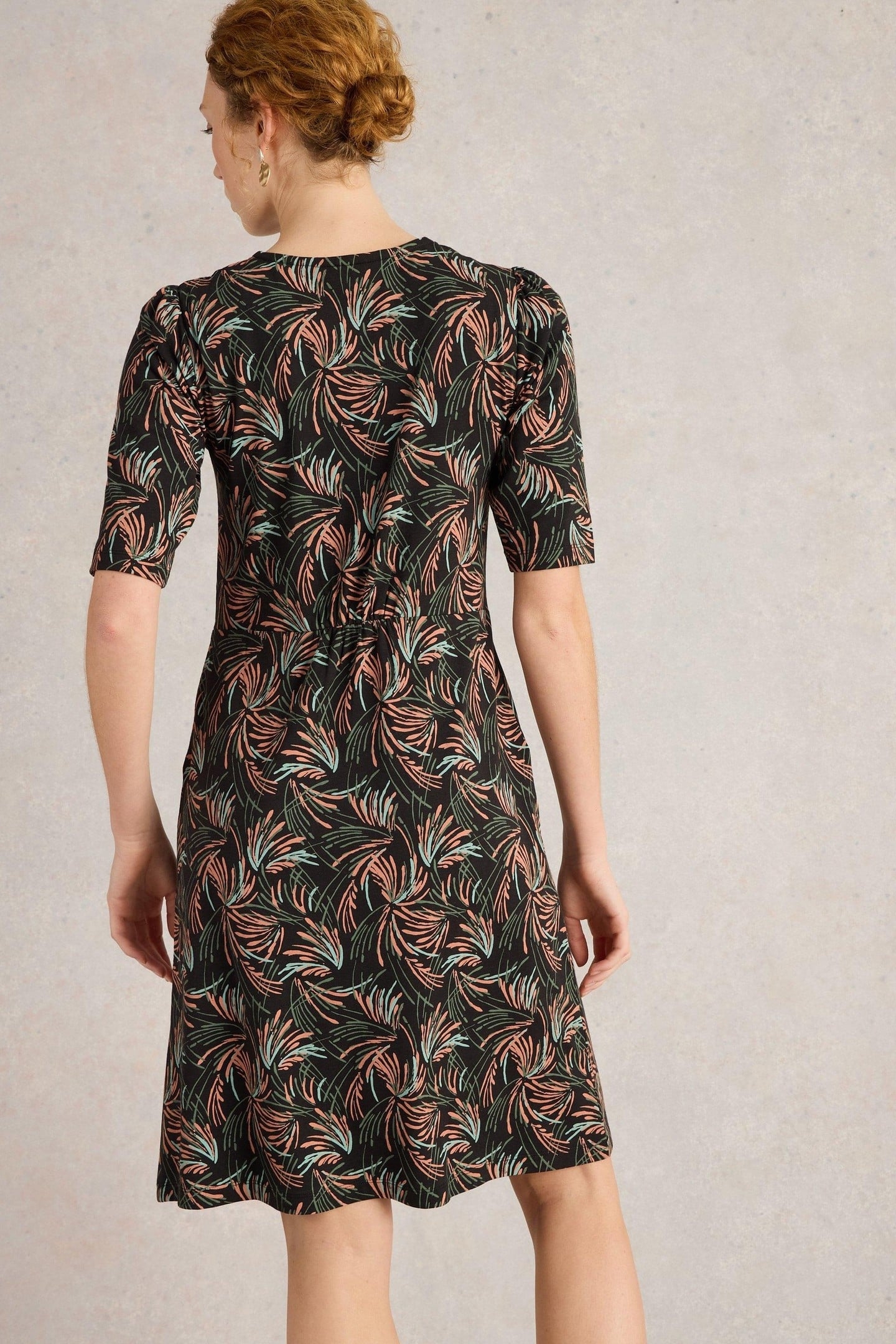 OLIVIA JERSEY DRESS BLACK PRINT 2