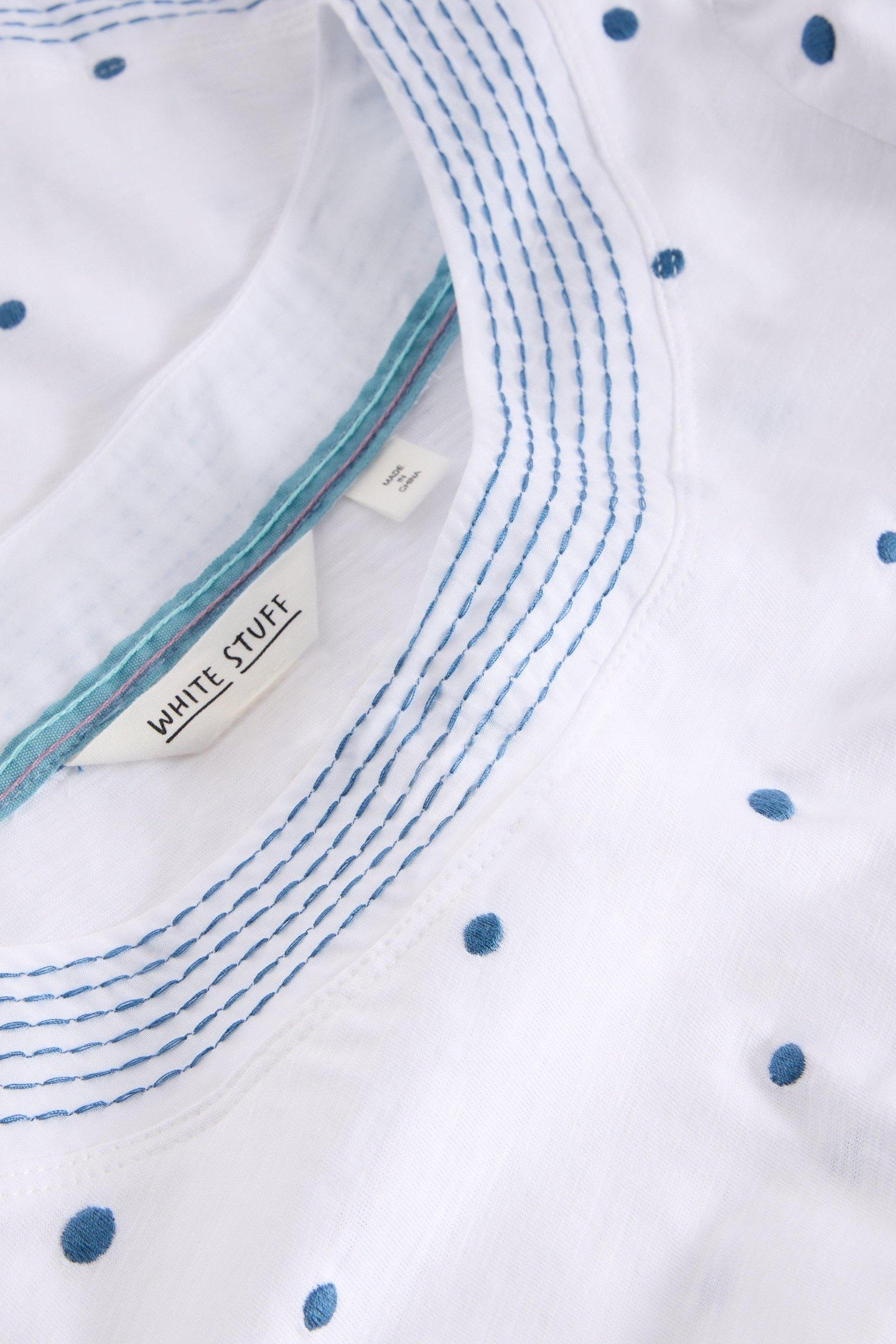 WEAVER EMBROIDERED TOP WHITE MULTI 4