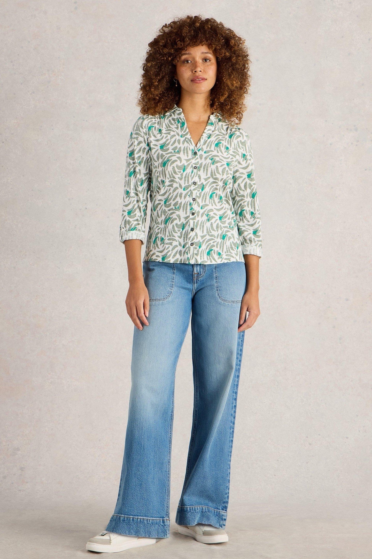 ANNIE JERSEY SHIRT GREEN MULTI 1