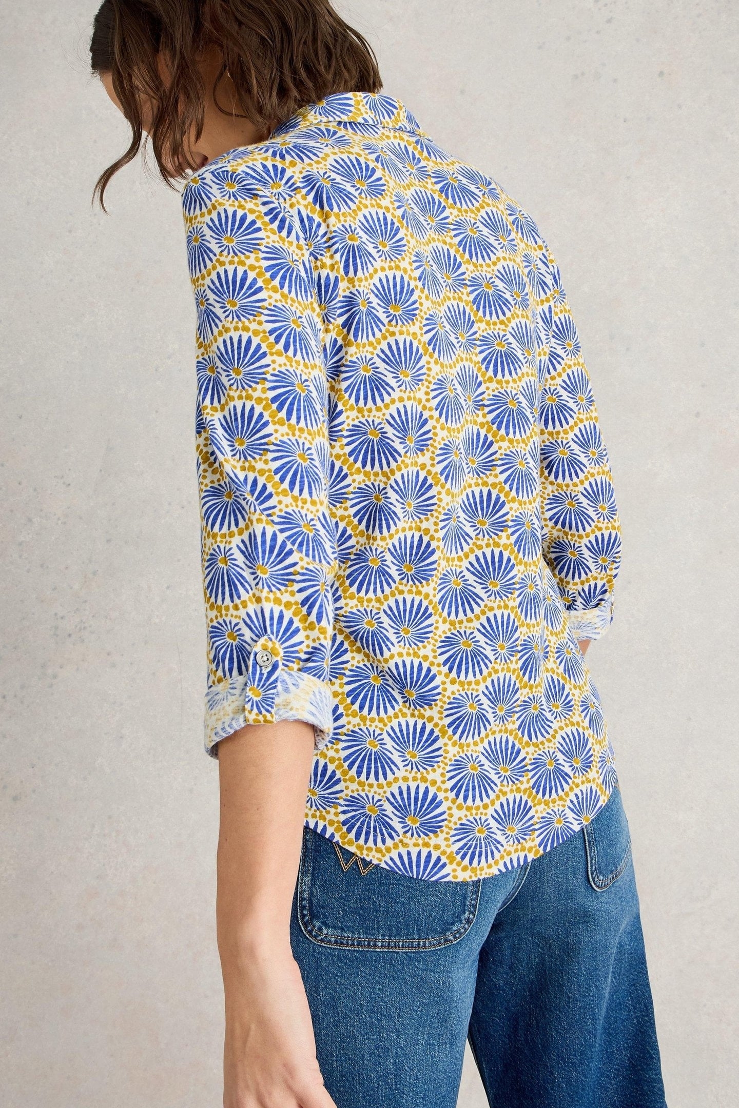 ANNIE JERSEY SHIRT WHITE PRINT 2