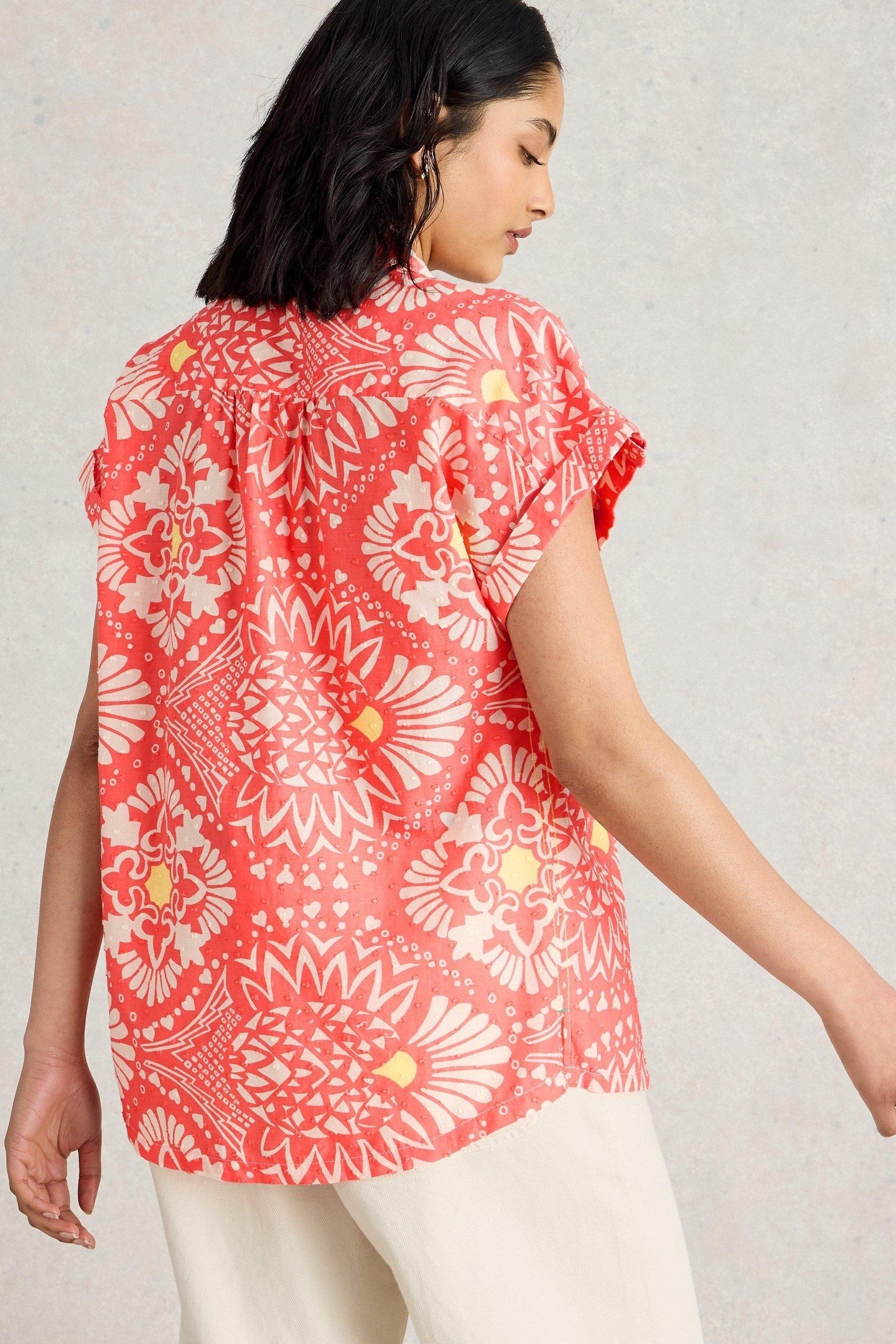 ELLIE ORGANIC COTTON SHIRT PINK PRINT 2